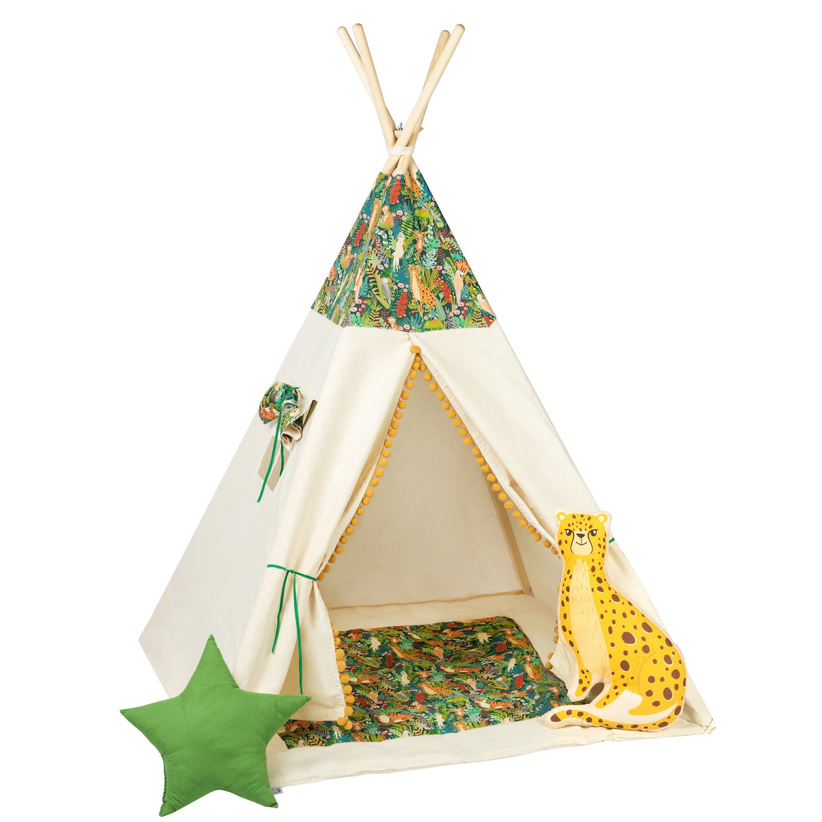 Jungle Teepee Tent | Teepee JUNGLE | Kids Teepee | Teepee Tent for Kids | Teepee Tent for Babies & Toddlers | Jungle Tent | Kids Teepee Tent | Teepee Tent for Boys & Girls |