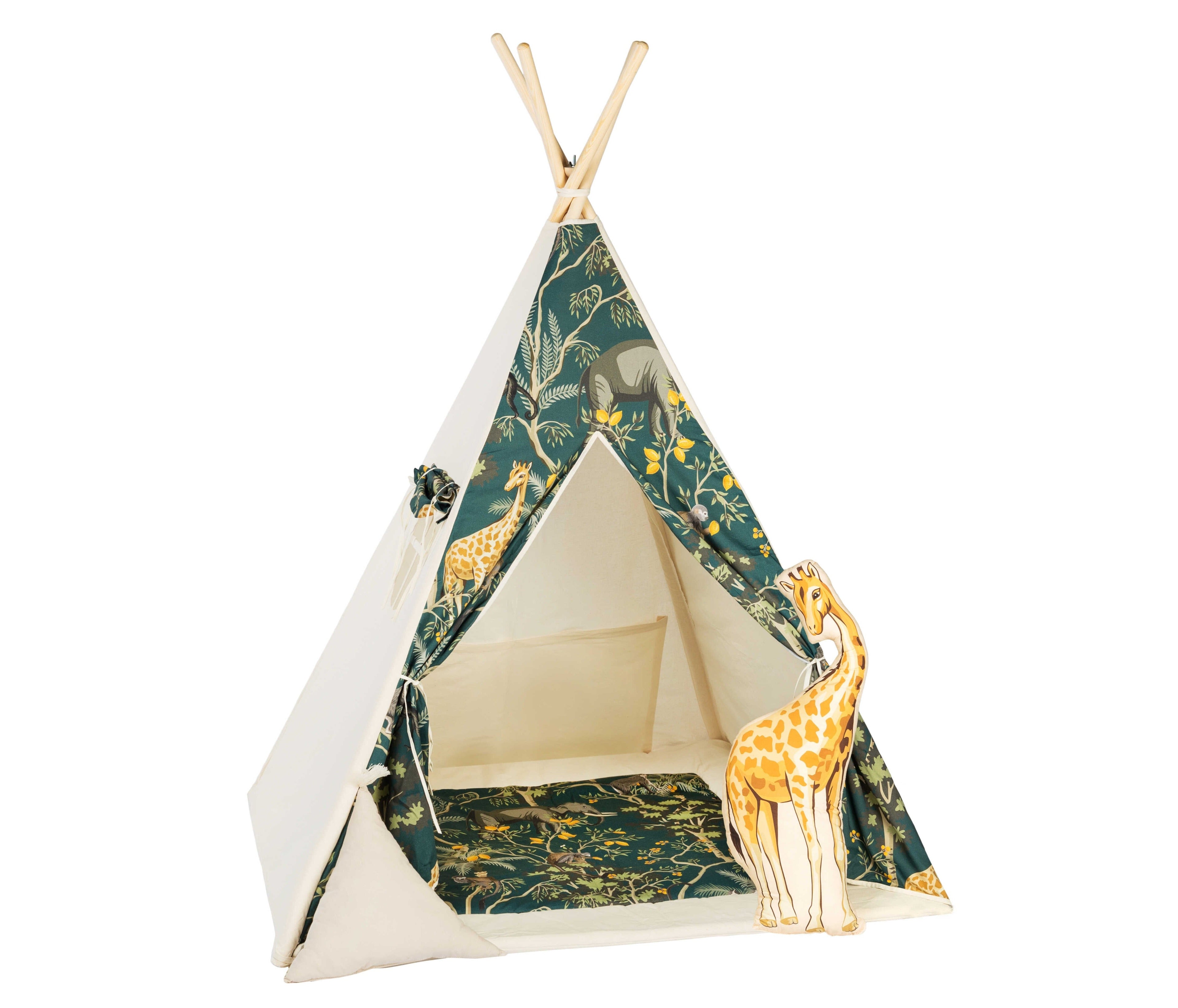 Safari Teepee Tent | Teepee SAFARI | Kids Teepee | Teepee Tent for Kids | Teepee Tent for Babies & Toddlers | Safari Tent | Kids Teepee Tent | Teepee Tent for Boys & Girls |