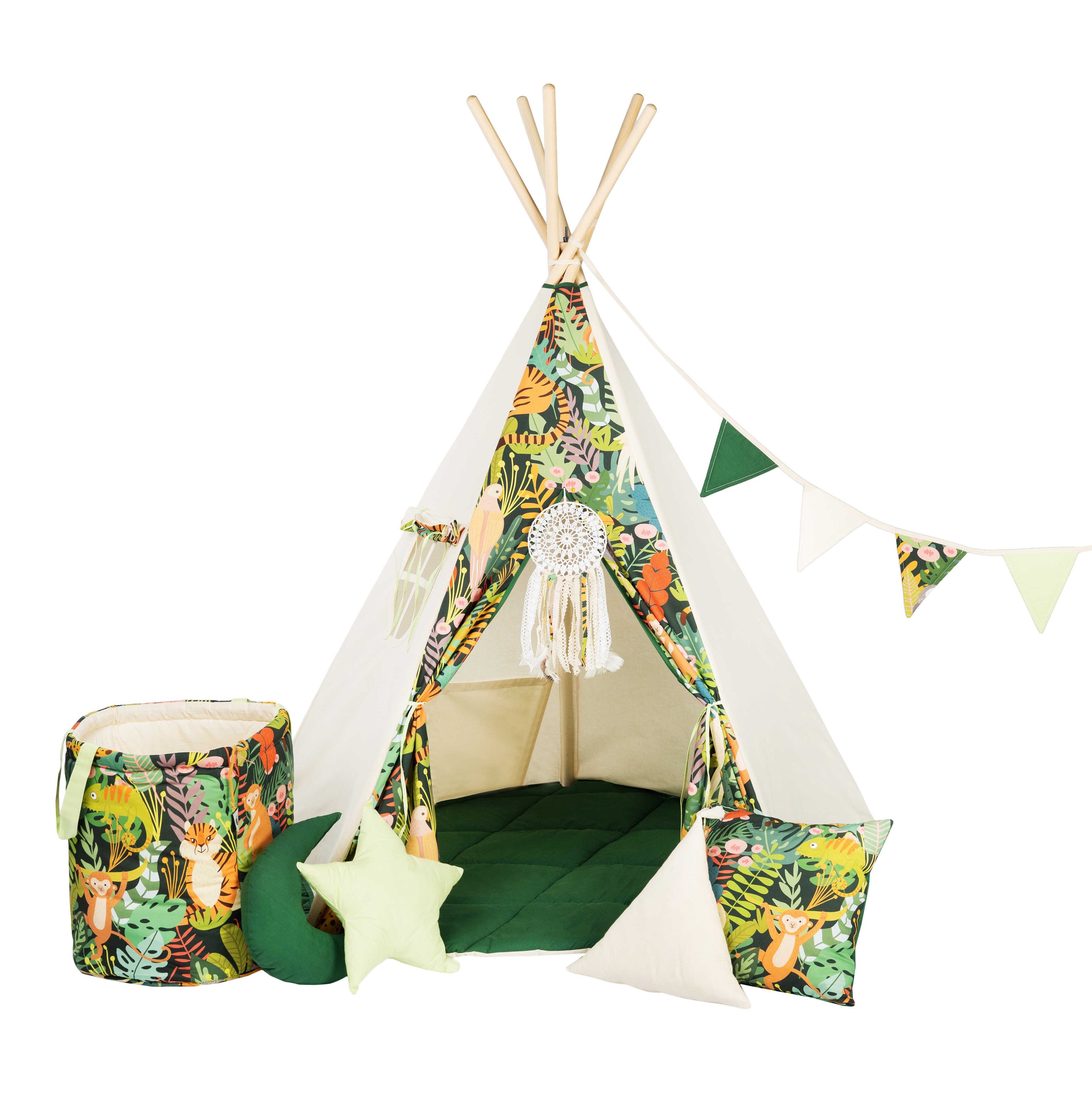 Jungle Teepee Tent | Teepee JUNGLE | Kids Teepee | Teepee Tent for Kids | Teepee Tent for Babies & Toddlers | Jungle Tent | Kids Teepee Tent | Teepee Tent for Boys & Girls |