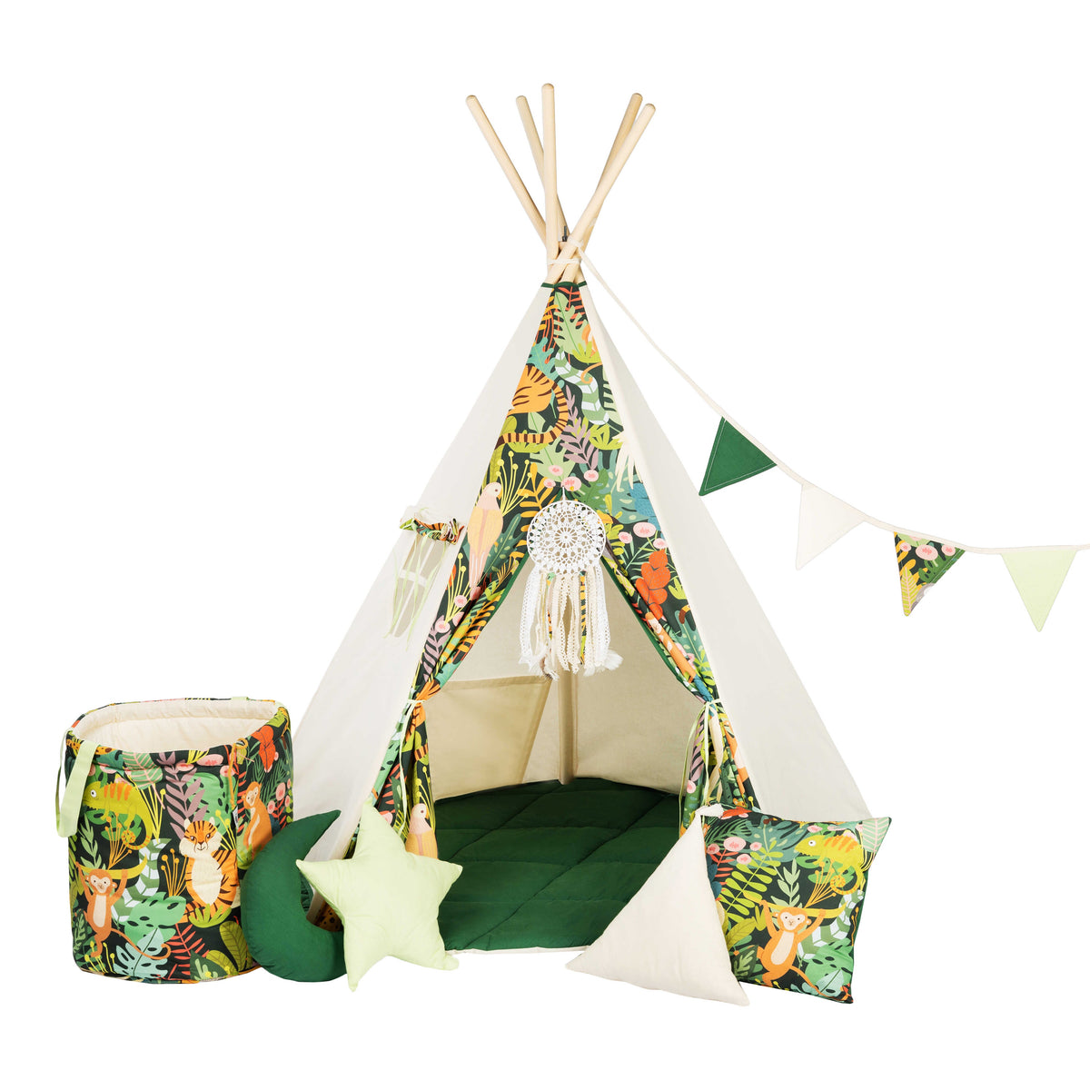 Jungle Teepee Tent | Teepee JUNGLE | Kids Teepee | Teepee Tent for Kids | Teepee Tent for Babies & Toddlers | Jungle Tent | Kids Teepee Tent | Teepee Tent for Boys & Girls |