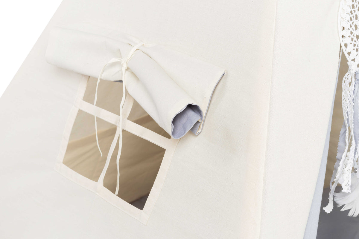 Grey & Cream Teepee Tent | Teepee Grey | Kids Teepee | Teepee Tent for Kids | Teepee Tent for Babies and Toddlers | Grey Tent | Kids Teepee Tent | Teepee Tent for Boys & Girls |