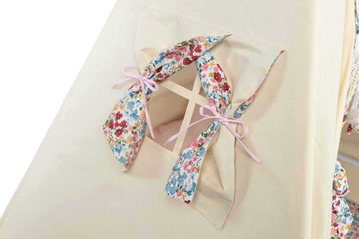 Teepee Tent with Flowers | Teepee Flower | Kids Teepee | Teepee Tent for Kids | Teepee Tent for Babies and Toddlers | Flower Tent | Kids Teepee Tent | Teepee Tent for Girls |