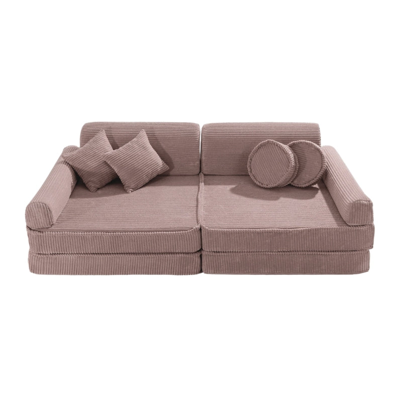 pink corduroy play sofa | pink corduroy Play Sofa | Play Sofa Kids pink corduroy | MeowBaby pink corduroy soft play sofa |