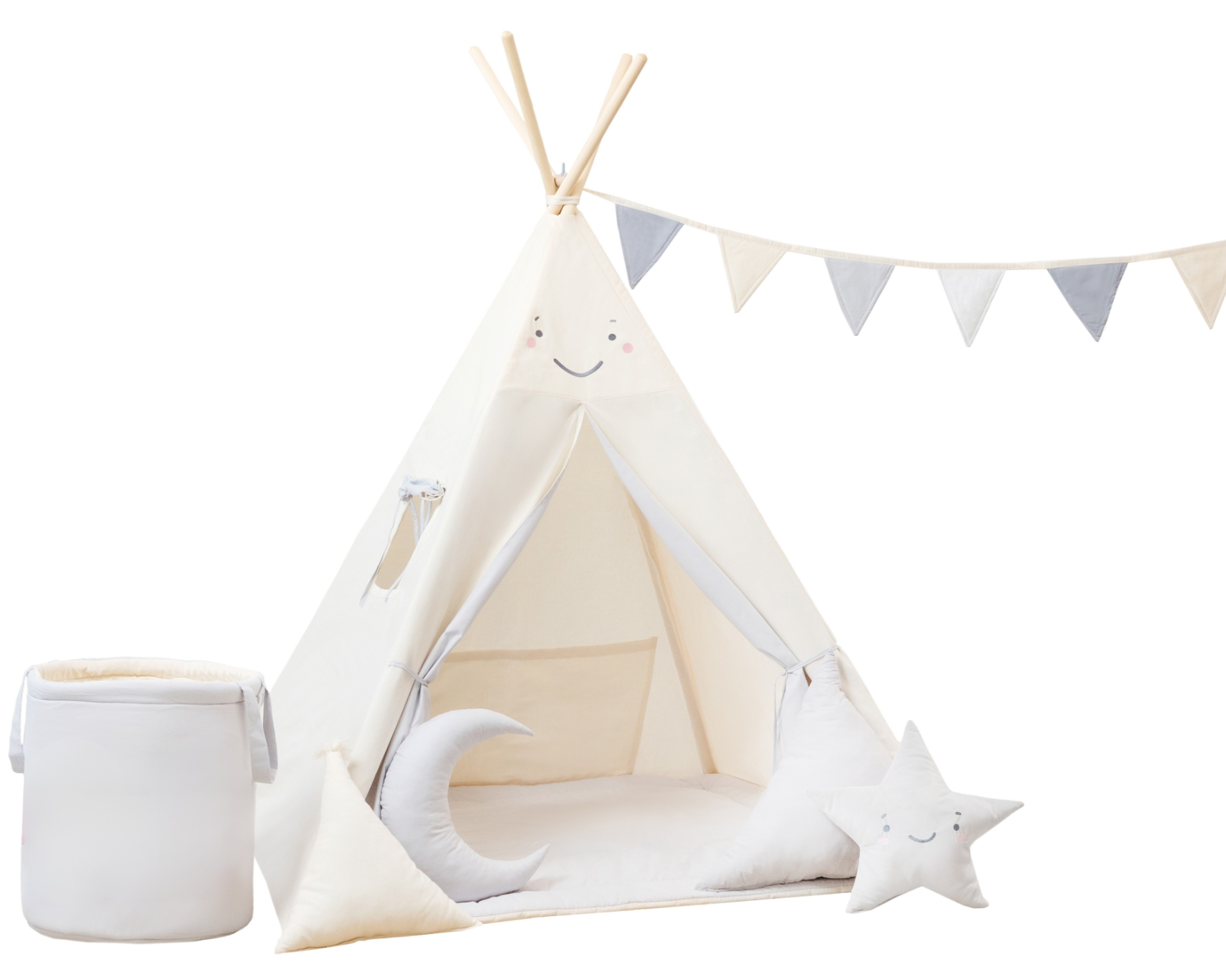 Cream and Grey Teepee Tent | Teepee Cream | Kids Teepee | Teepee Tent for Kids | Baby Teepee Tent | Cream Tent | Kids Teepee Tent | Teepee Tent for Boys | Teepee Tent for Girls | Teepee |