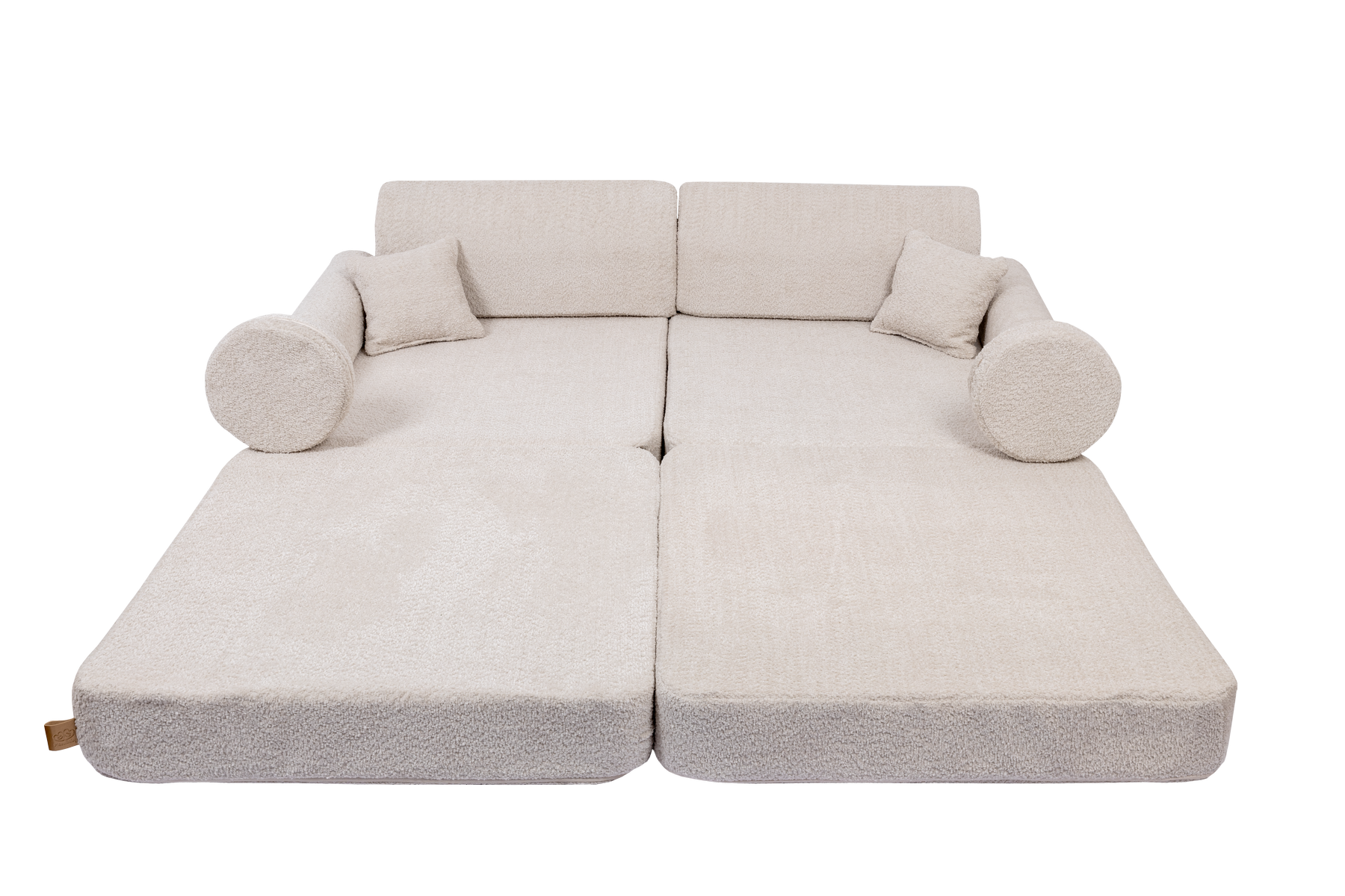 MeowBaby® Soft Play Sofa - Champagne Ecru BOUCLE Premium