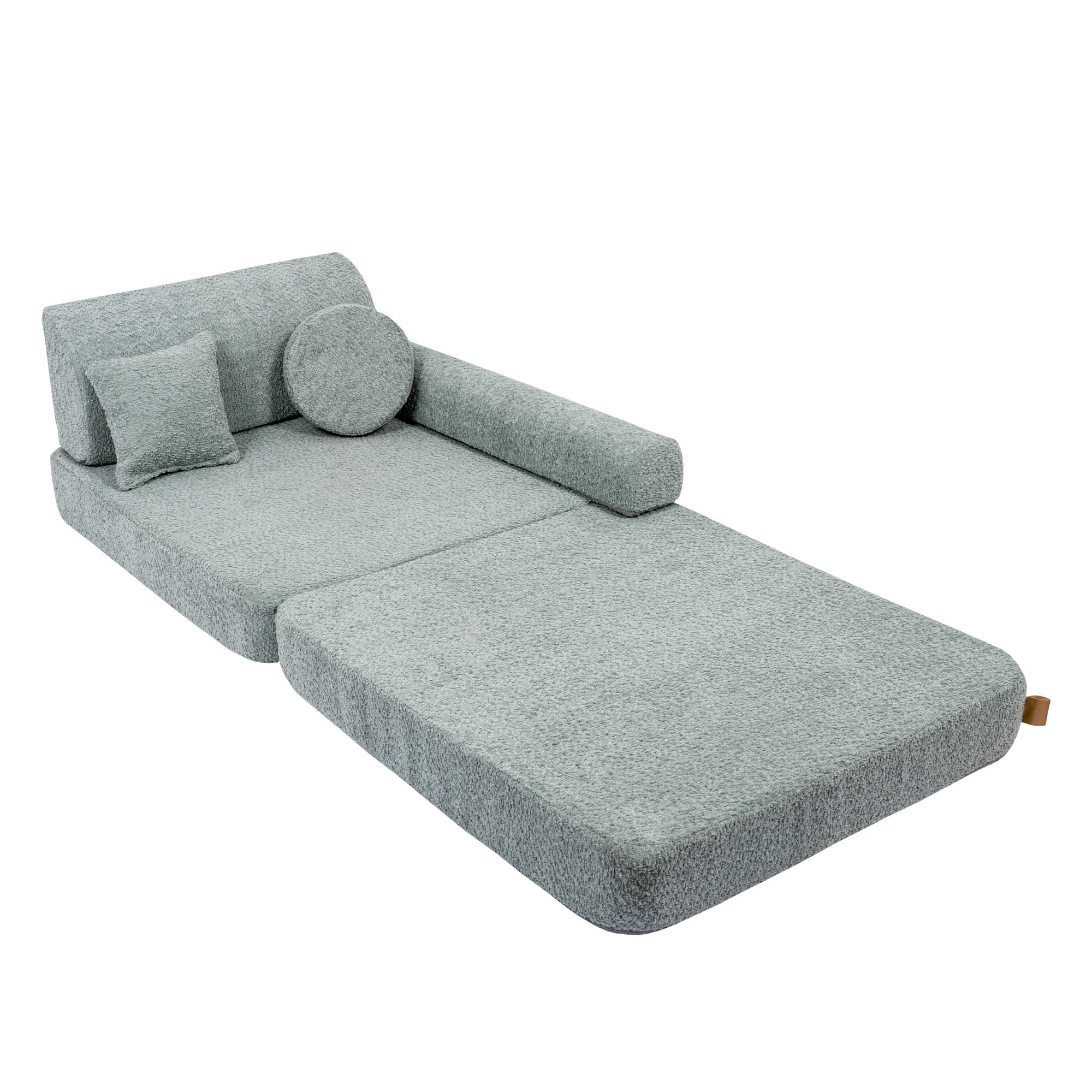 The MeowBaby® Mint Boucle Play Sofa | Kids Play Sofa Mint Boucle | Mint Boucle Modular Sofa for Kids |