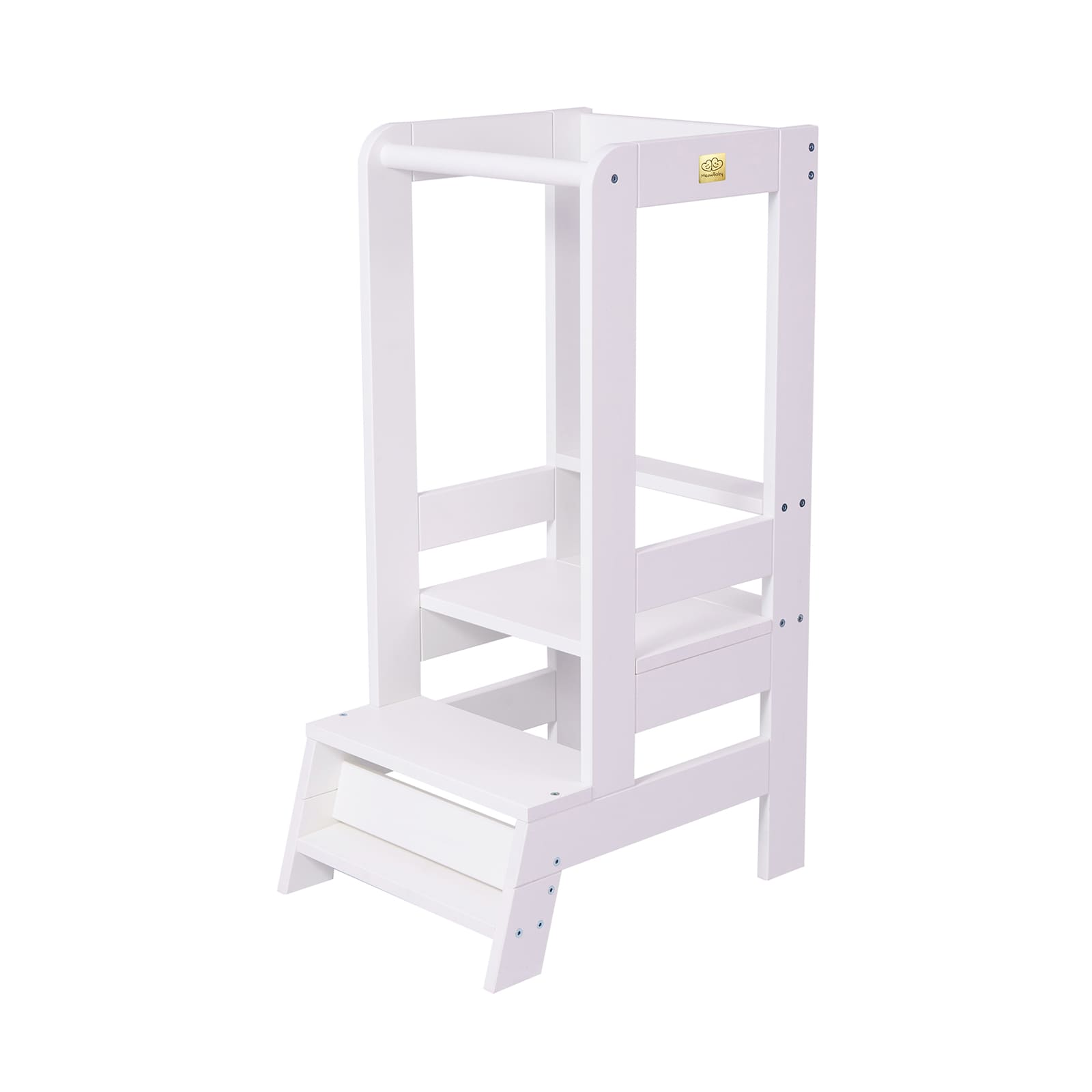 MeowBaby® Wooden Kitchen Nursery Step Stool for Kids