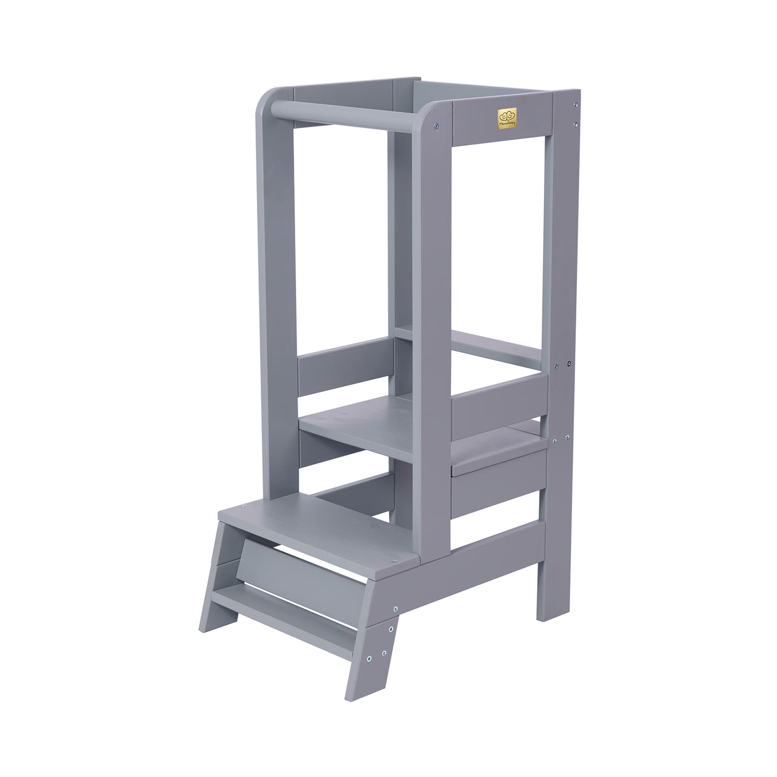 MeowBaby® Wooden Kitchen Nursery Step Stool for Kids