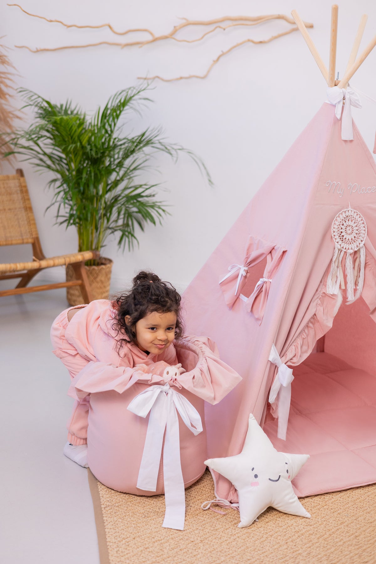 Kids Teepee Tent - Pink Bow Palace