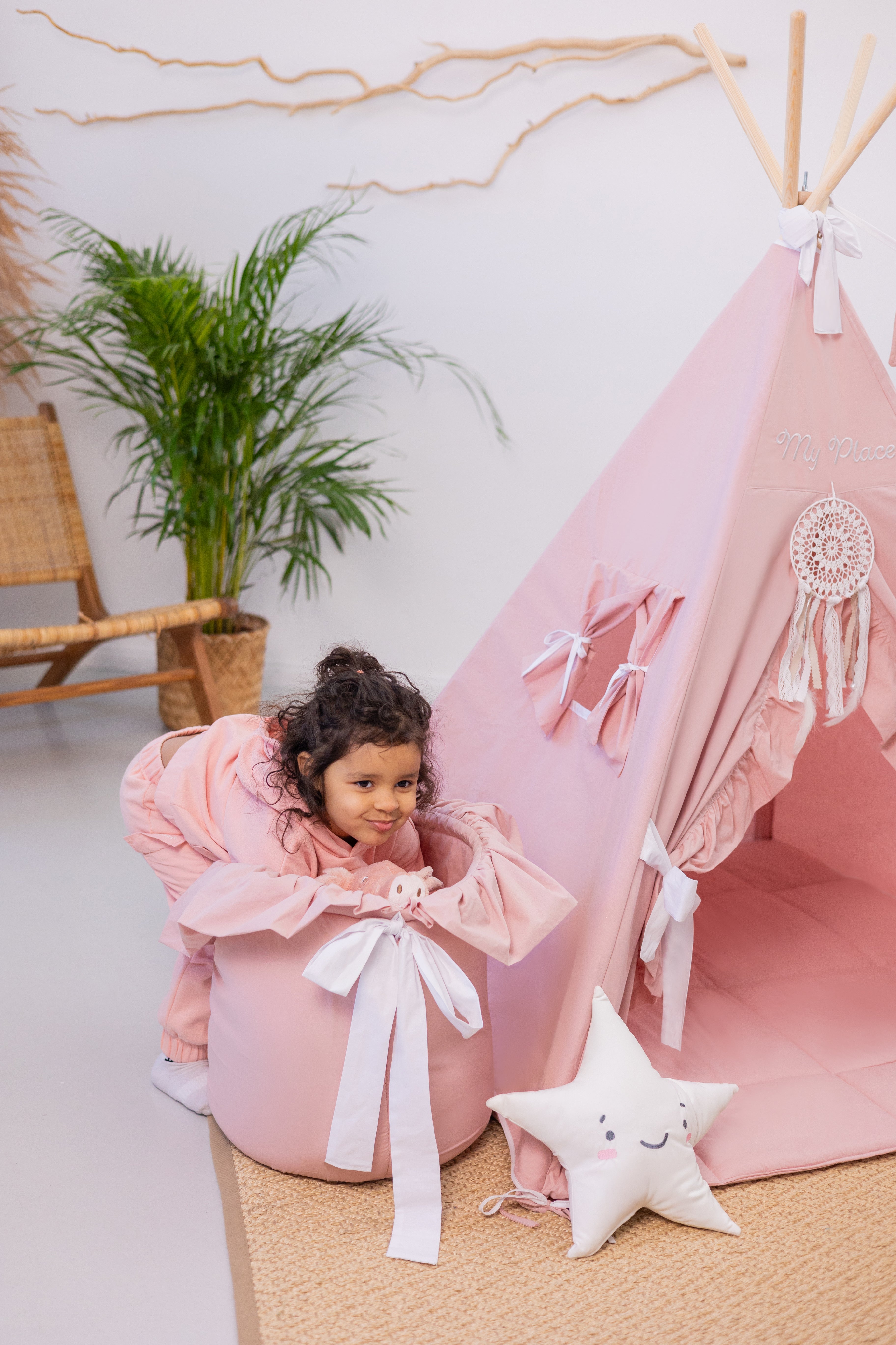 Kids Teepee Tent - Pink Bow Palace