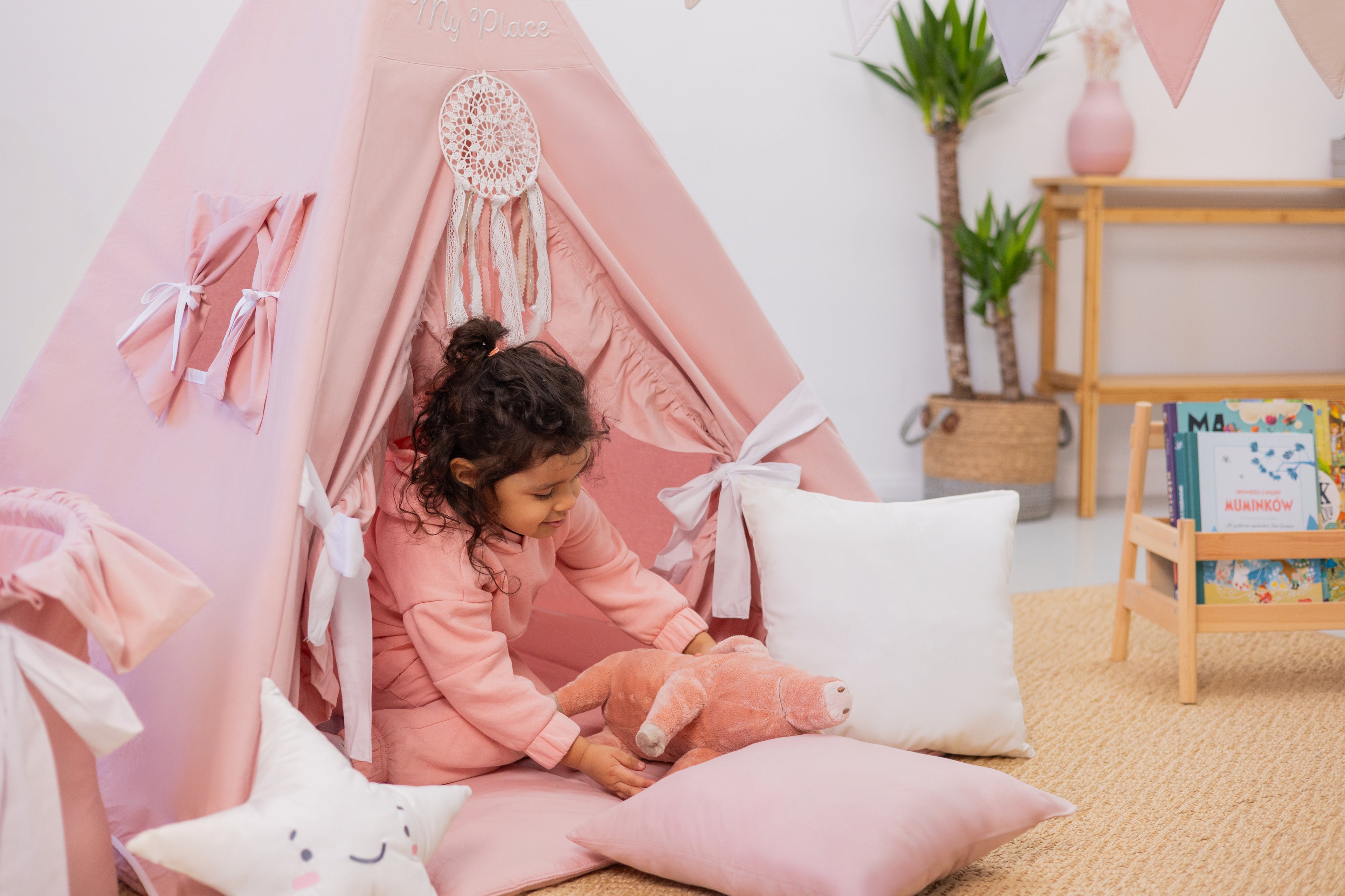Kids Teepee Tent - Pink Bow Palace