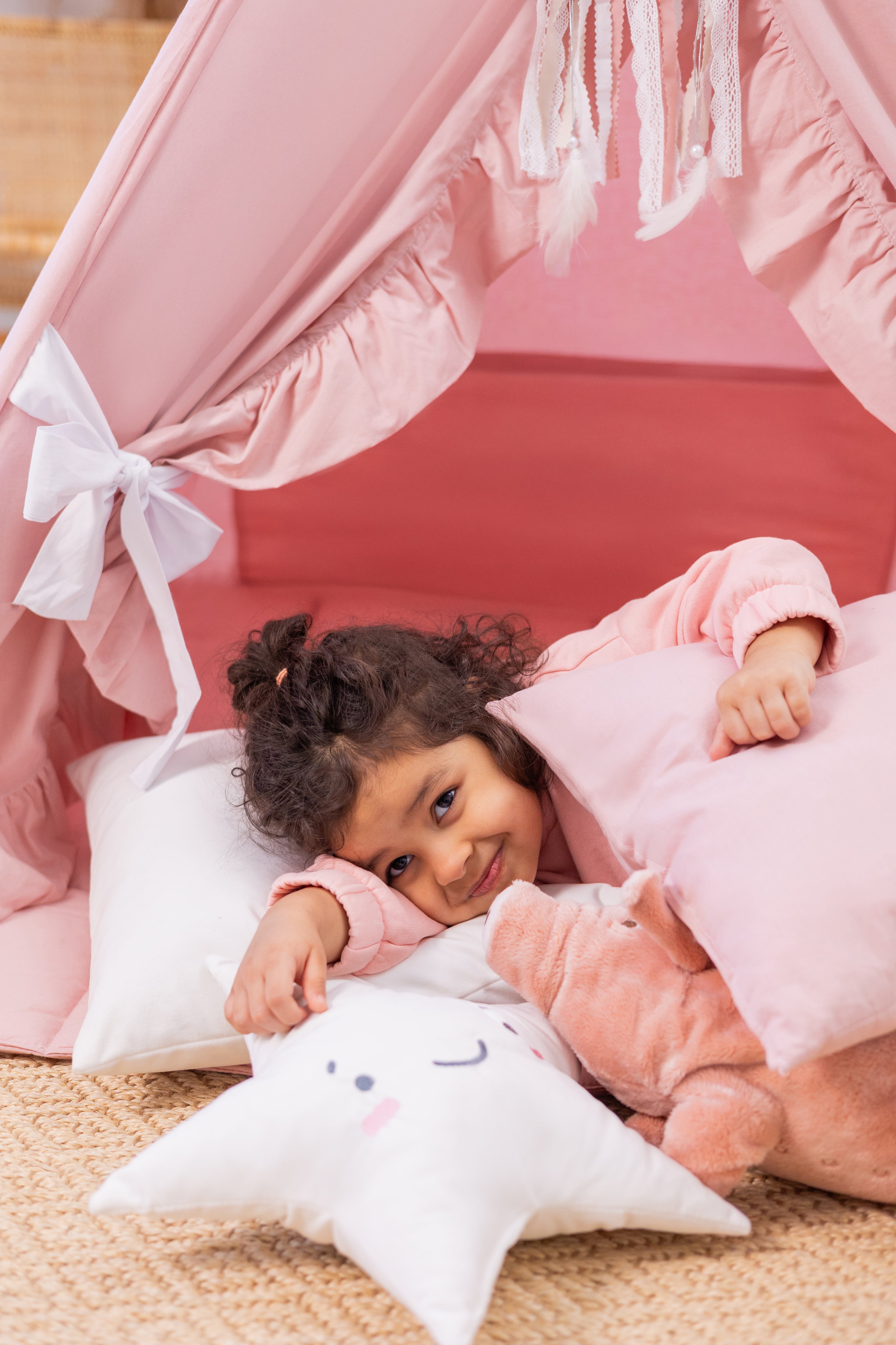 Kids Teepee Tent - Pink Bow Palace