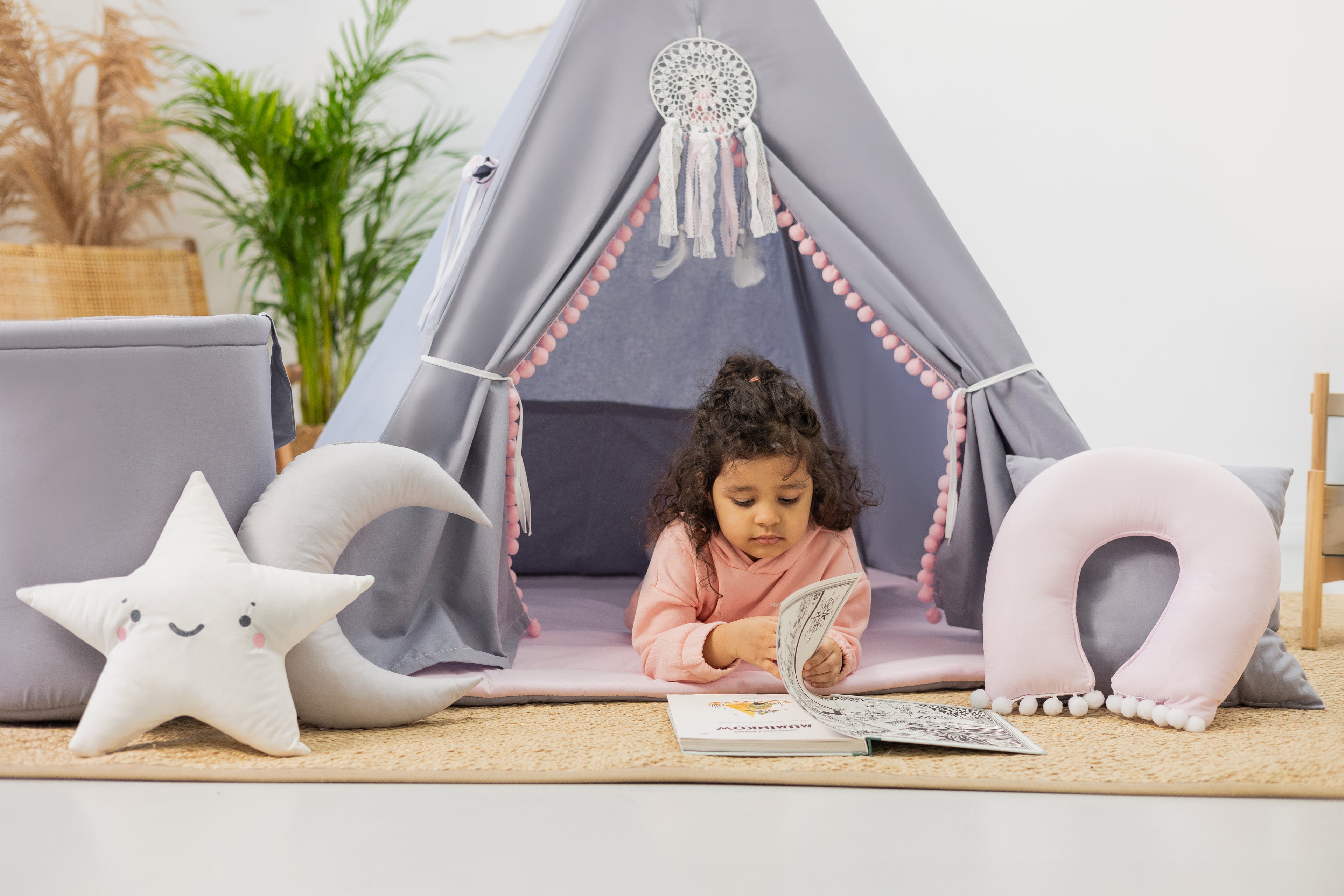 Grey Teepee and Pink teepee | Grey Teepee Tent | Grey Tent | teepee tent for girls |