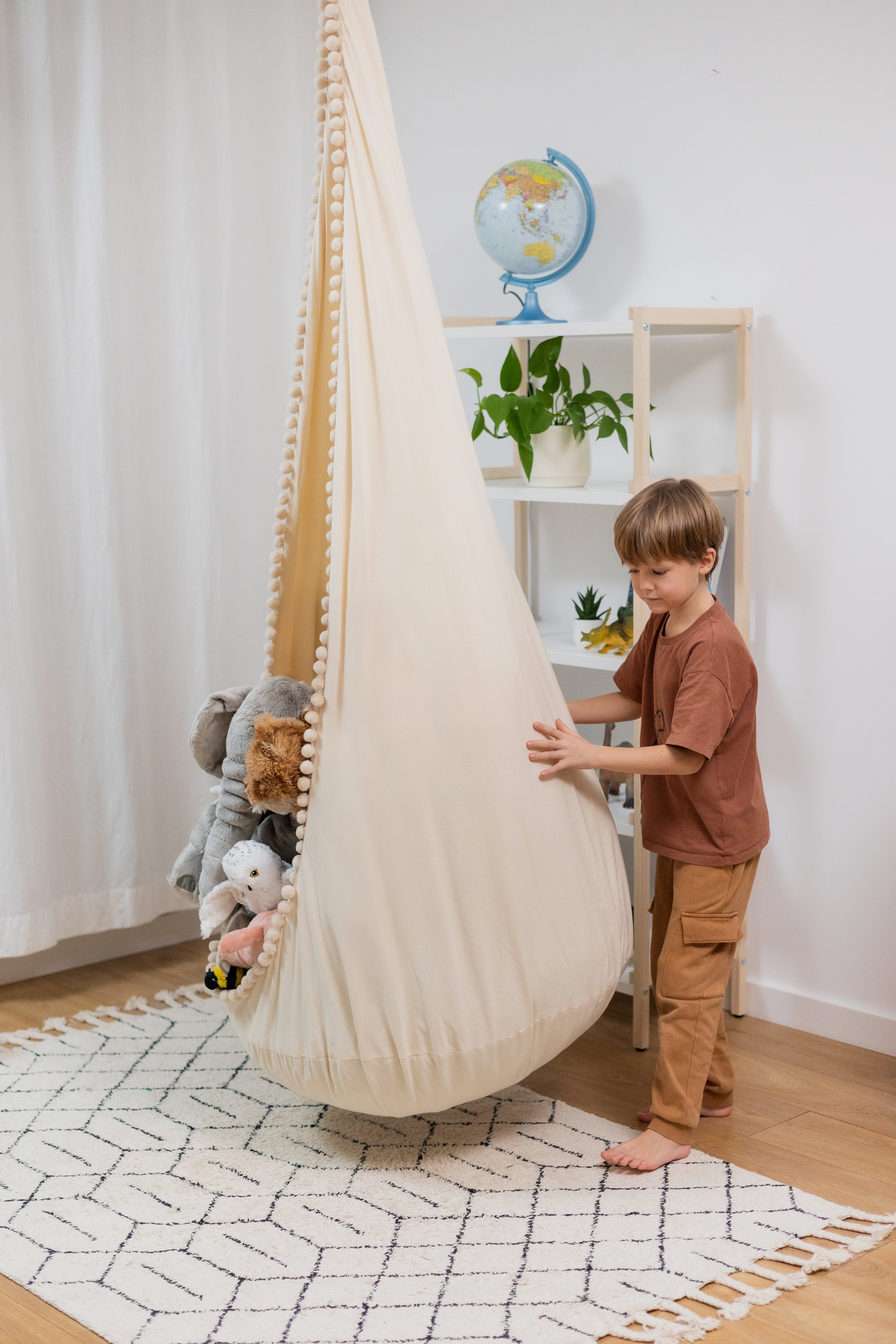 Large Kids Cocoon Swing - Truffle Pom-Pom