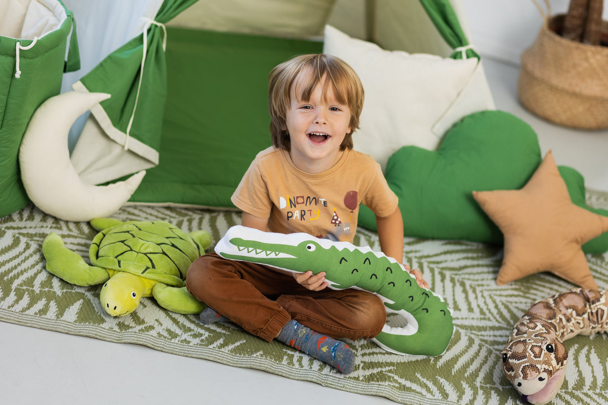 Kids Teepee - Cream & Green