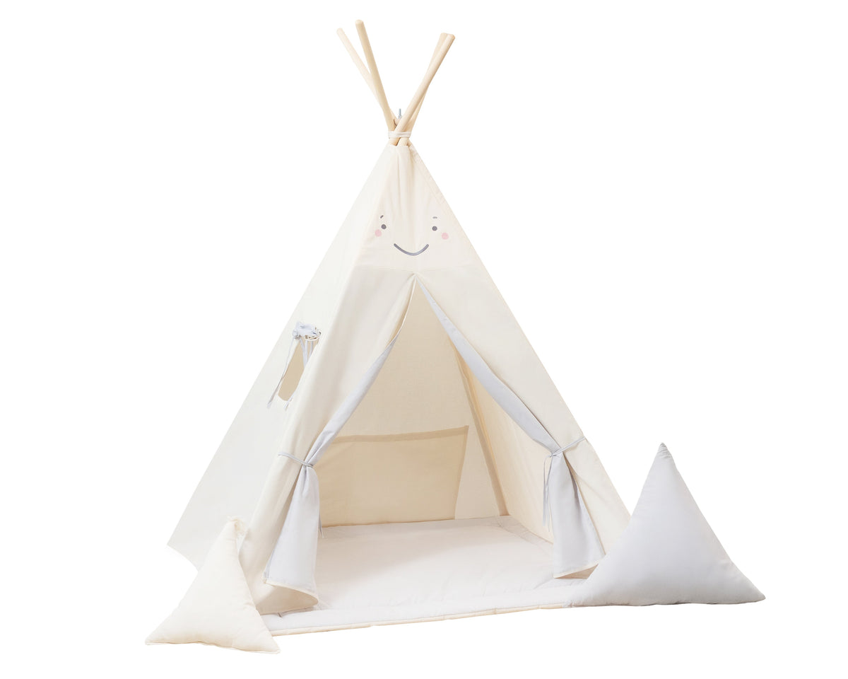 Cream and Grey Teepee Tent | Teepee Cream | Kids Teepee | Teepee Tent for Kids | Baby Teepee Tent | Cream Tent | Kids Teepee Tent | Teepee Tent for Boys | Teepee Tent for Girls | Teepee |