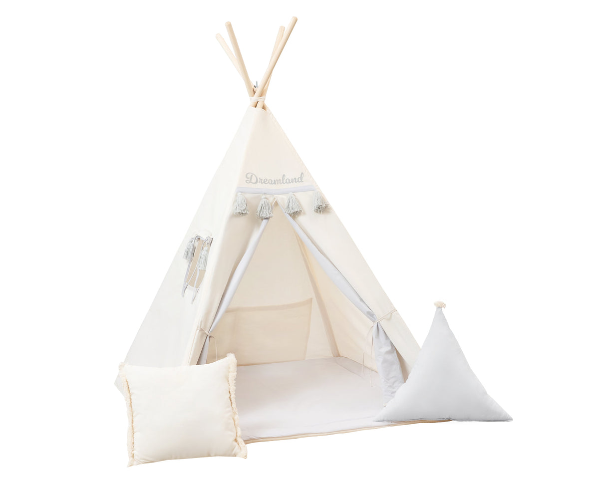 Cream and Grey Teepee Tent | Teepee Cream | Kids Teepee | Teepee Tent for Kids | Baby Teepee Tent | Cream Tent | Kids Teepee Tent | Teepee Tent for Boys | Teepee Tent for Girls | Teepee |