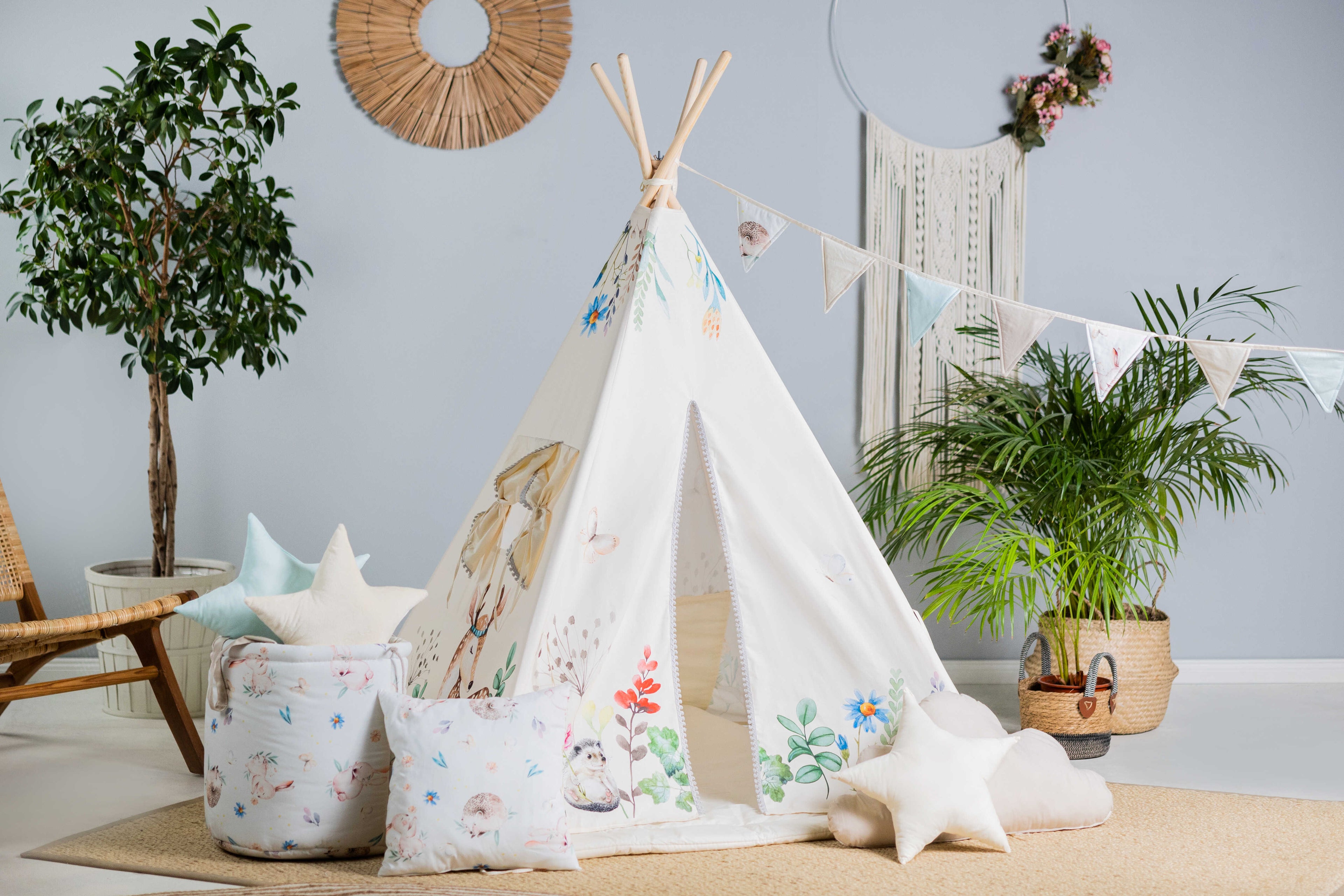Kids Tipi Tent - Happy Forest
