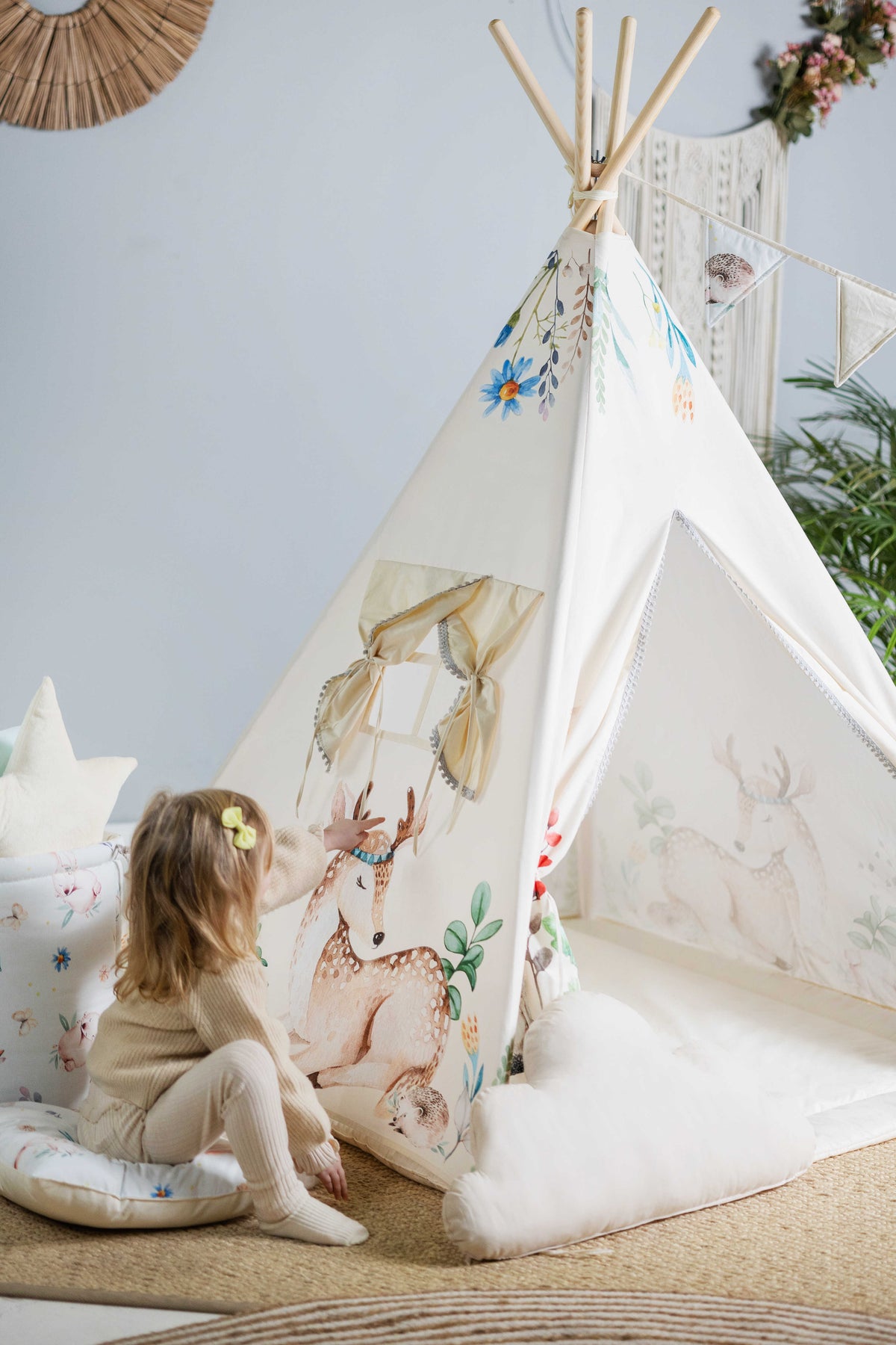 Kids Tipi Tent - Happy Forest