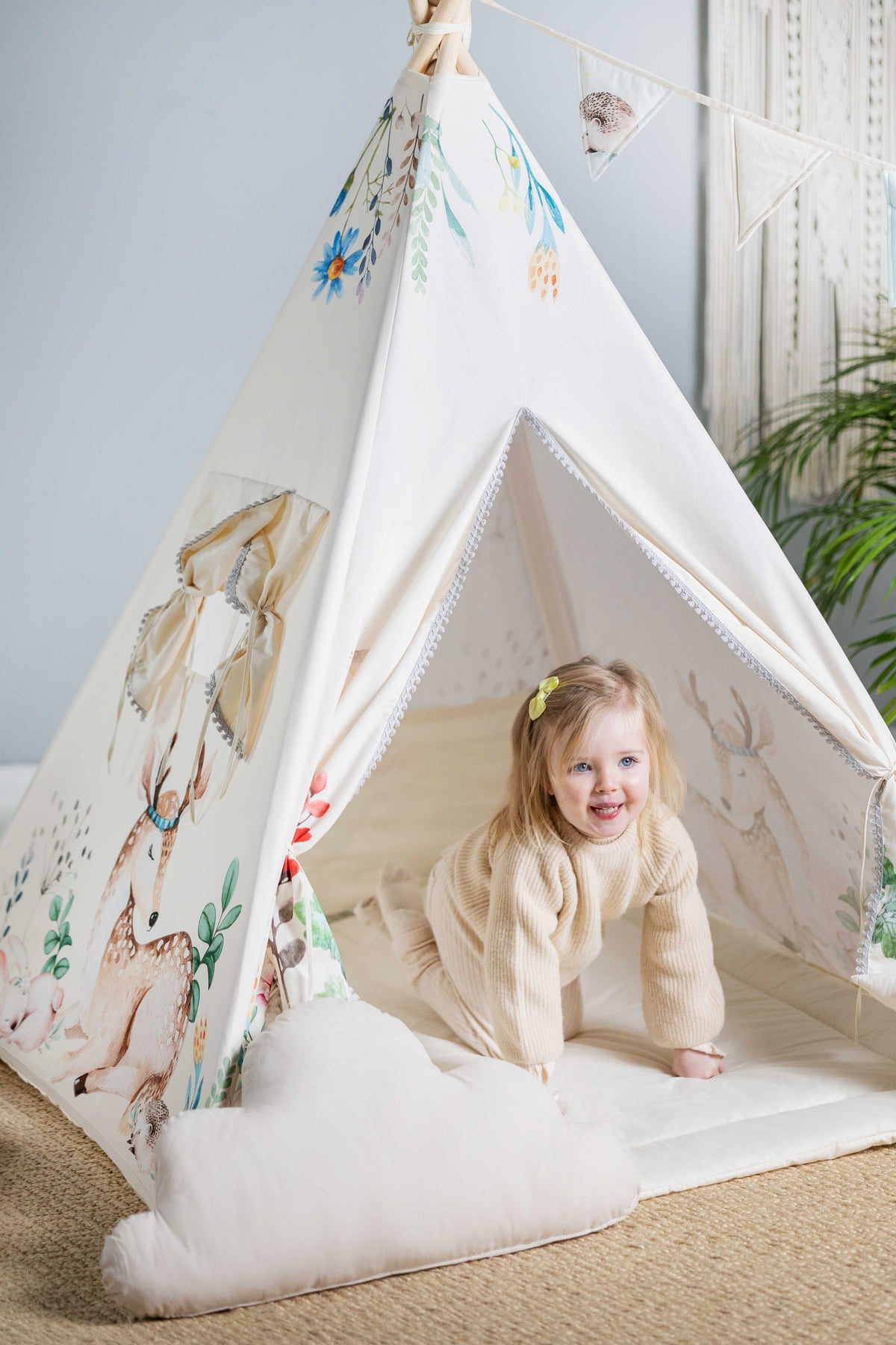 Kids Tipi Tent - Happy Forest
