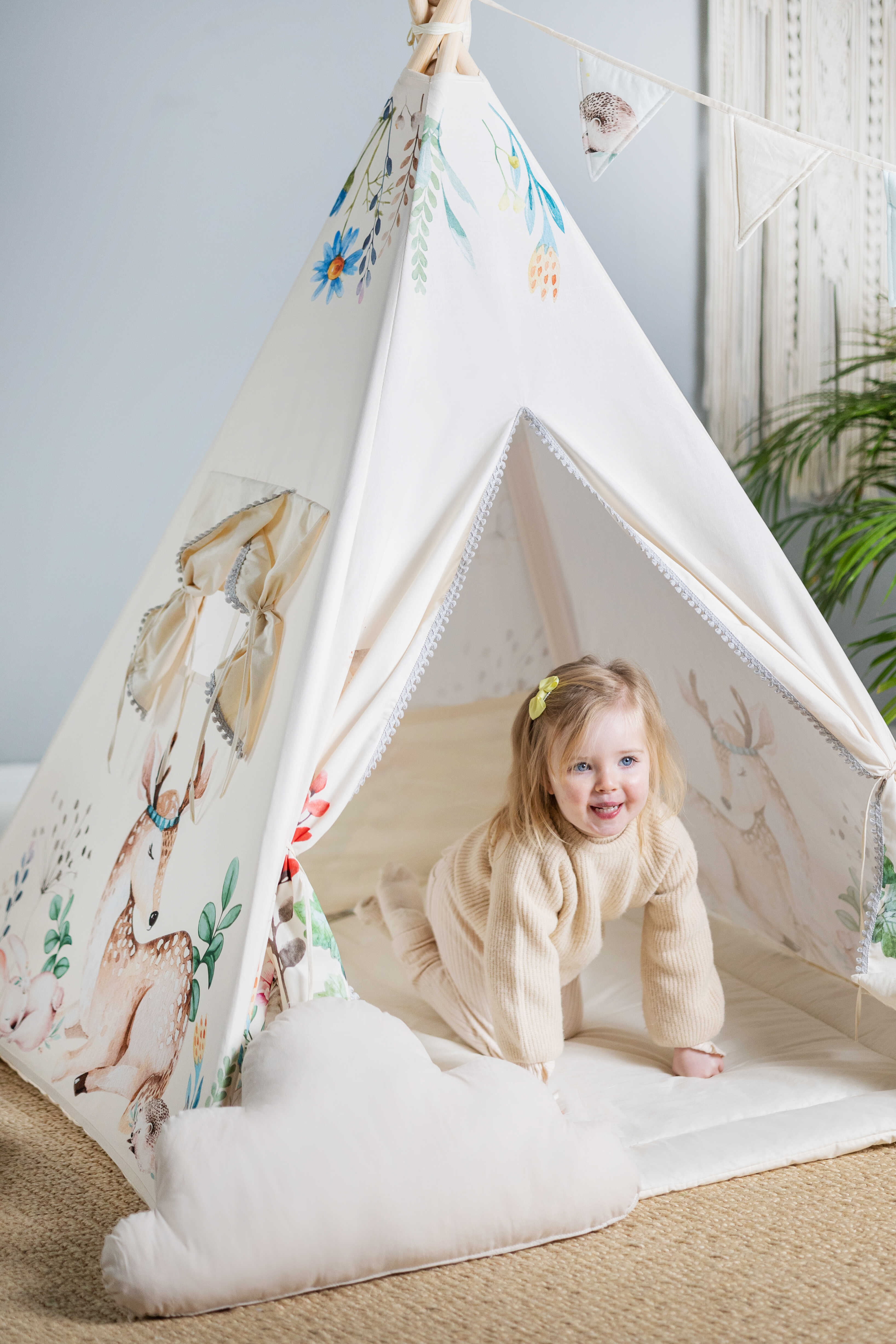 Kids Tipi Tent - Happy Forest