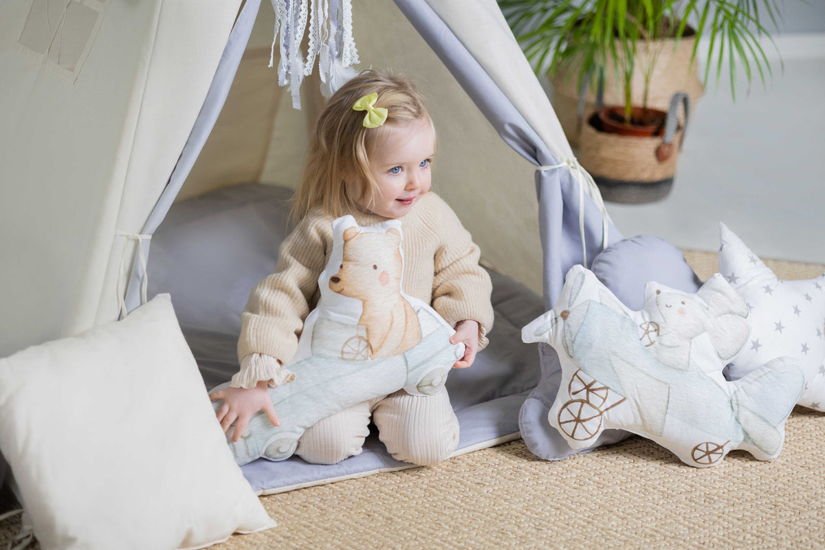 Grey & Cream Teepee Tent | Teepee Grey | Kids Teepee | Teepee Tent for Kids | Teepee Tent for Babies and Toddlers | Grey Tent | Kids Teepee Tent | Teepee Tent for Boys & Girls |