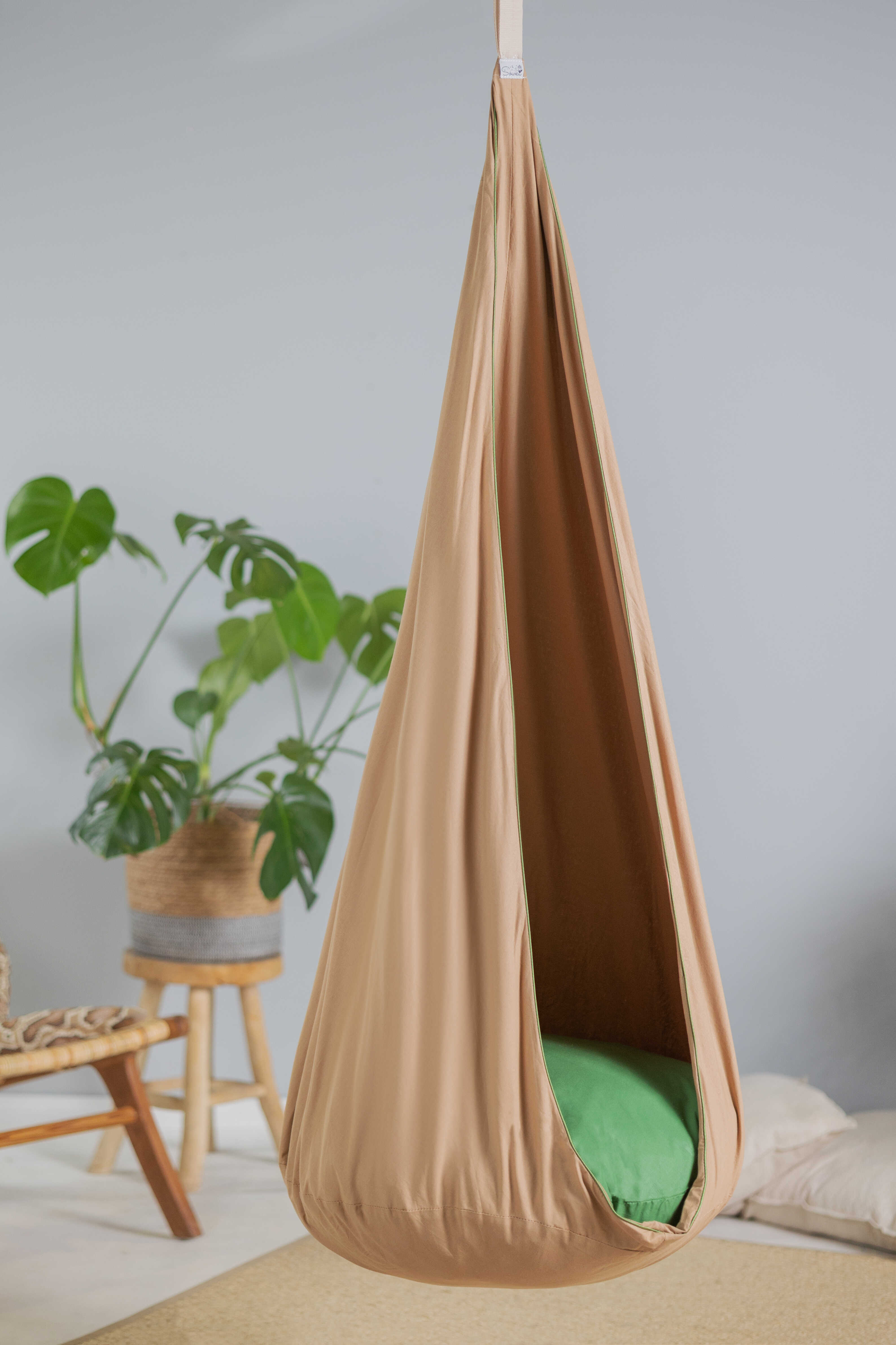 | brown cocoon swing | kids cocoon swing | hanging cocoon swings | indoor swing | kids hanging chair swing | brown cocoon swing for kids |