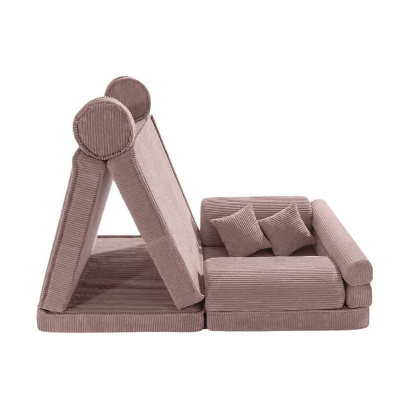 pink corduroy play sofa | pink corduroy Play Sofa | Play Sofa Kids pink corduroy | MeowBaby pink corduroy soft play sofa |