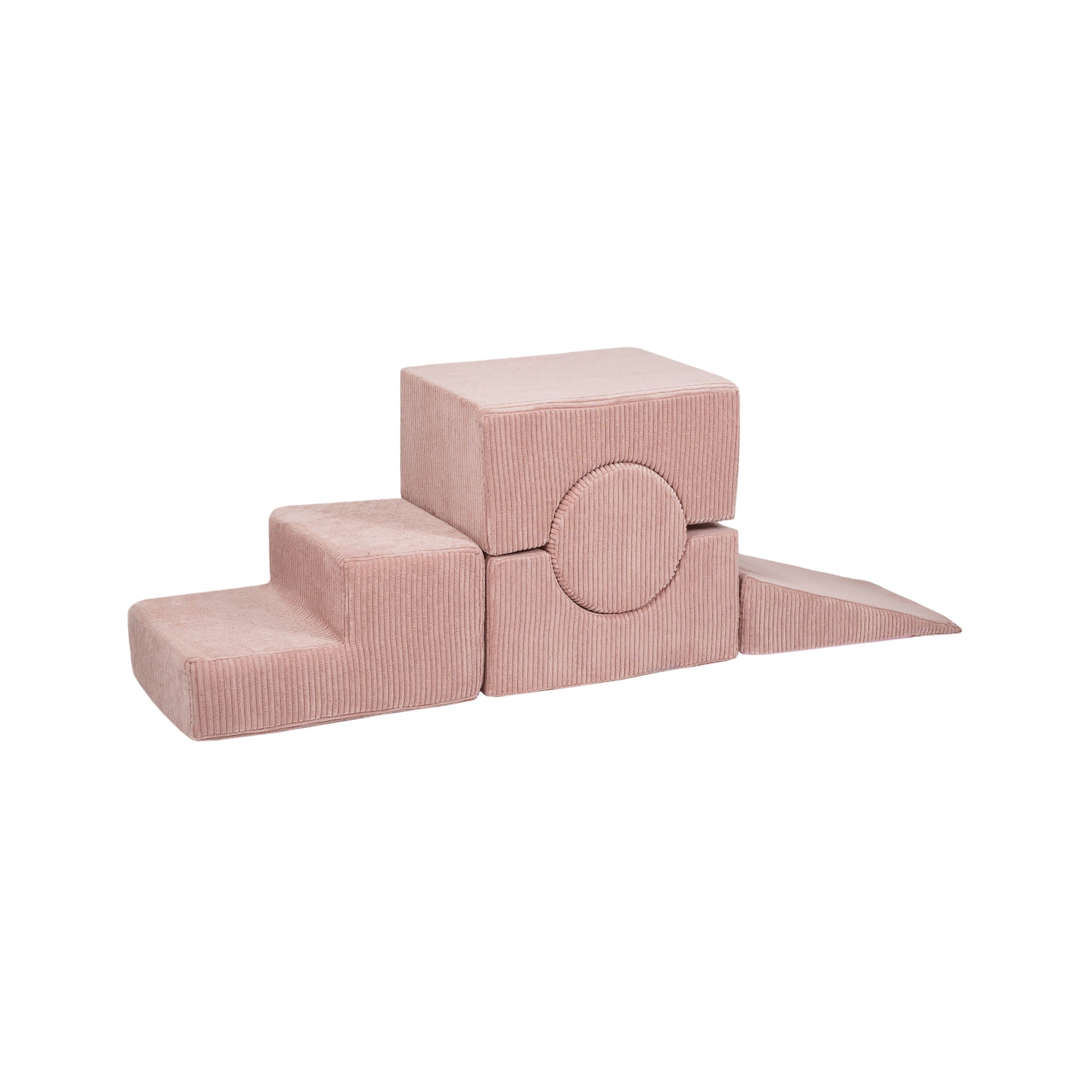 MeowBaby® Aesthetic Shape Set pink Corduroy 5 elements | Corduroy Soft Play shape set | pink soft play shape set MeowBaby |