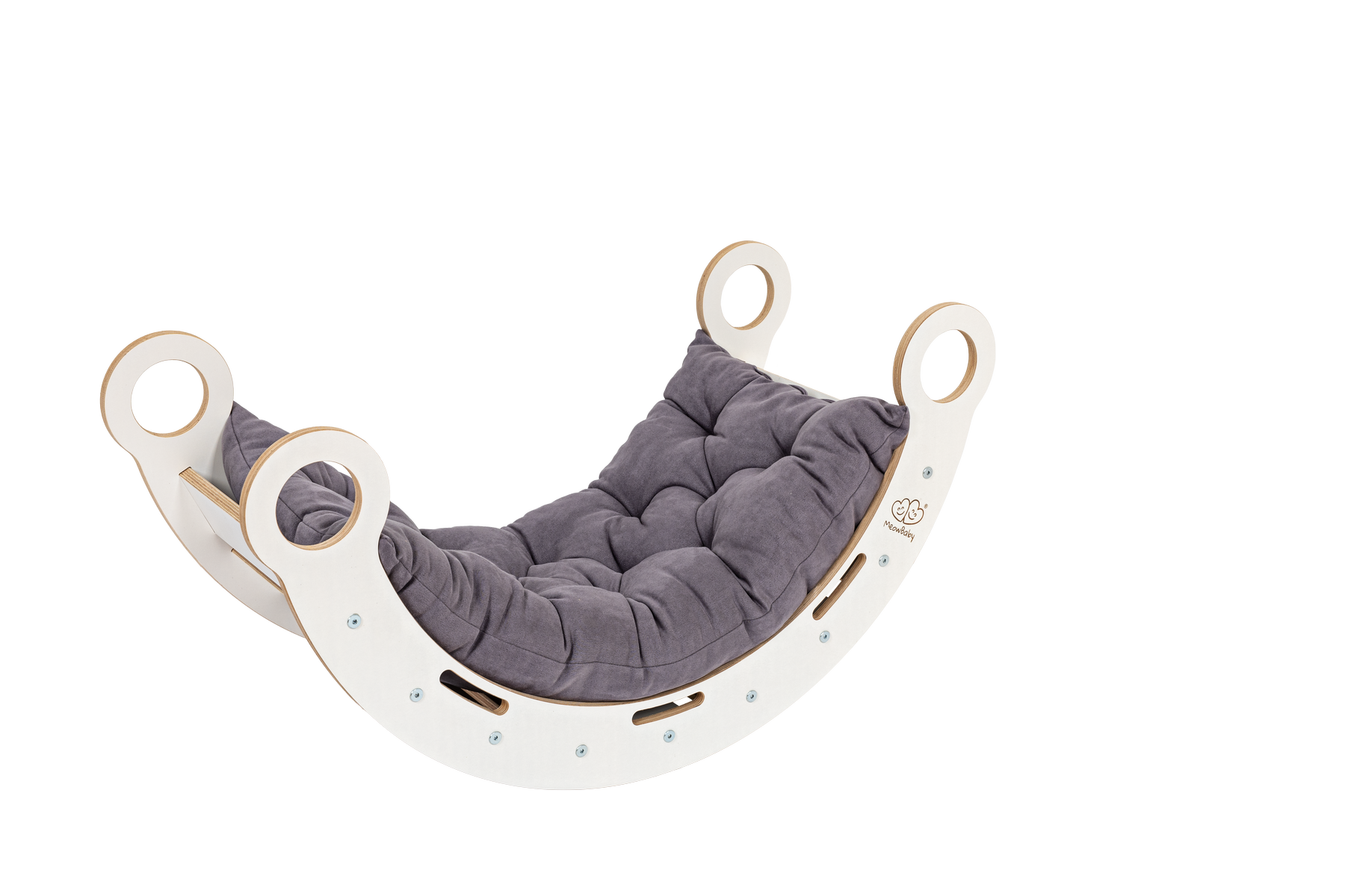 MeowBaby® Dream Rocker with Slide & Ladder & Cushion | White - S size