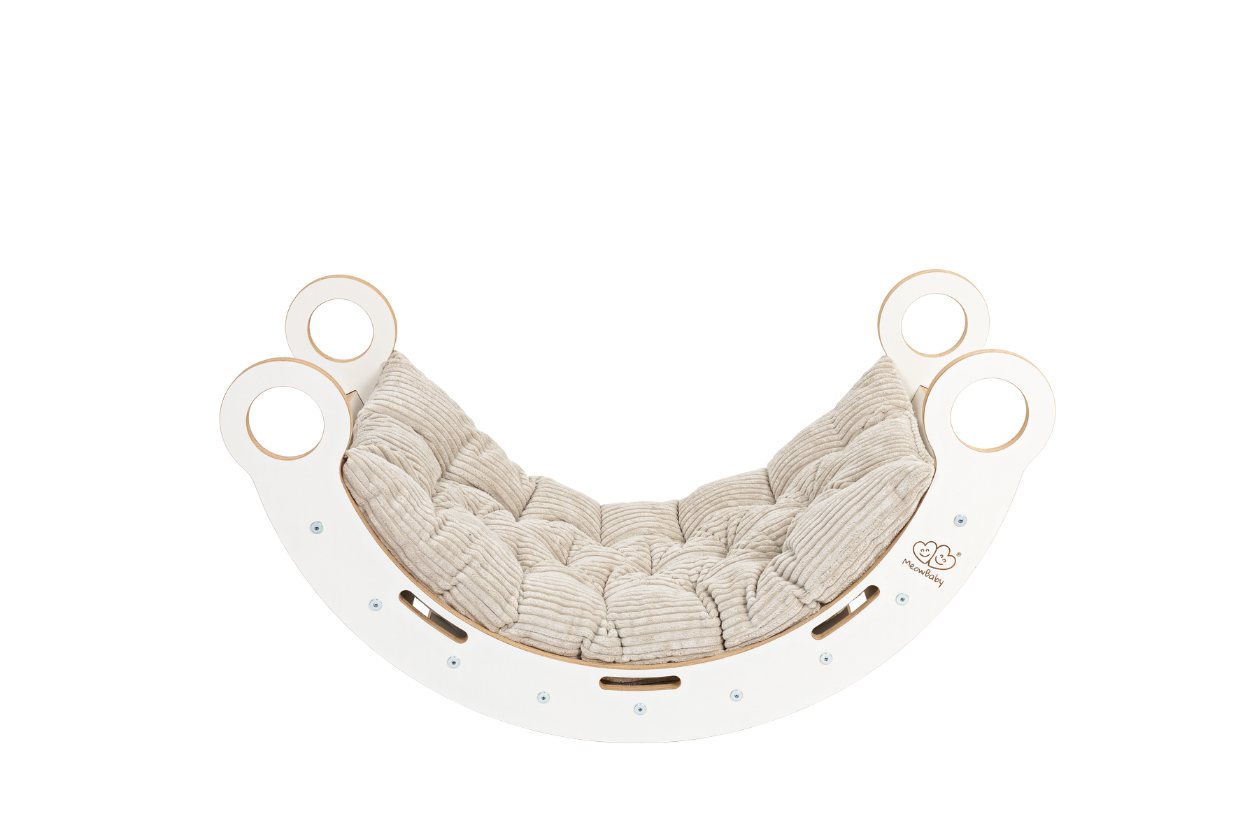 MeowBaby® Dream Rocker with Slide & Ladder & Cushion | White - S size