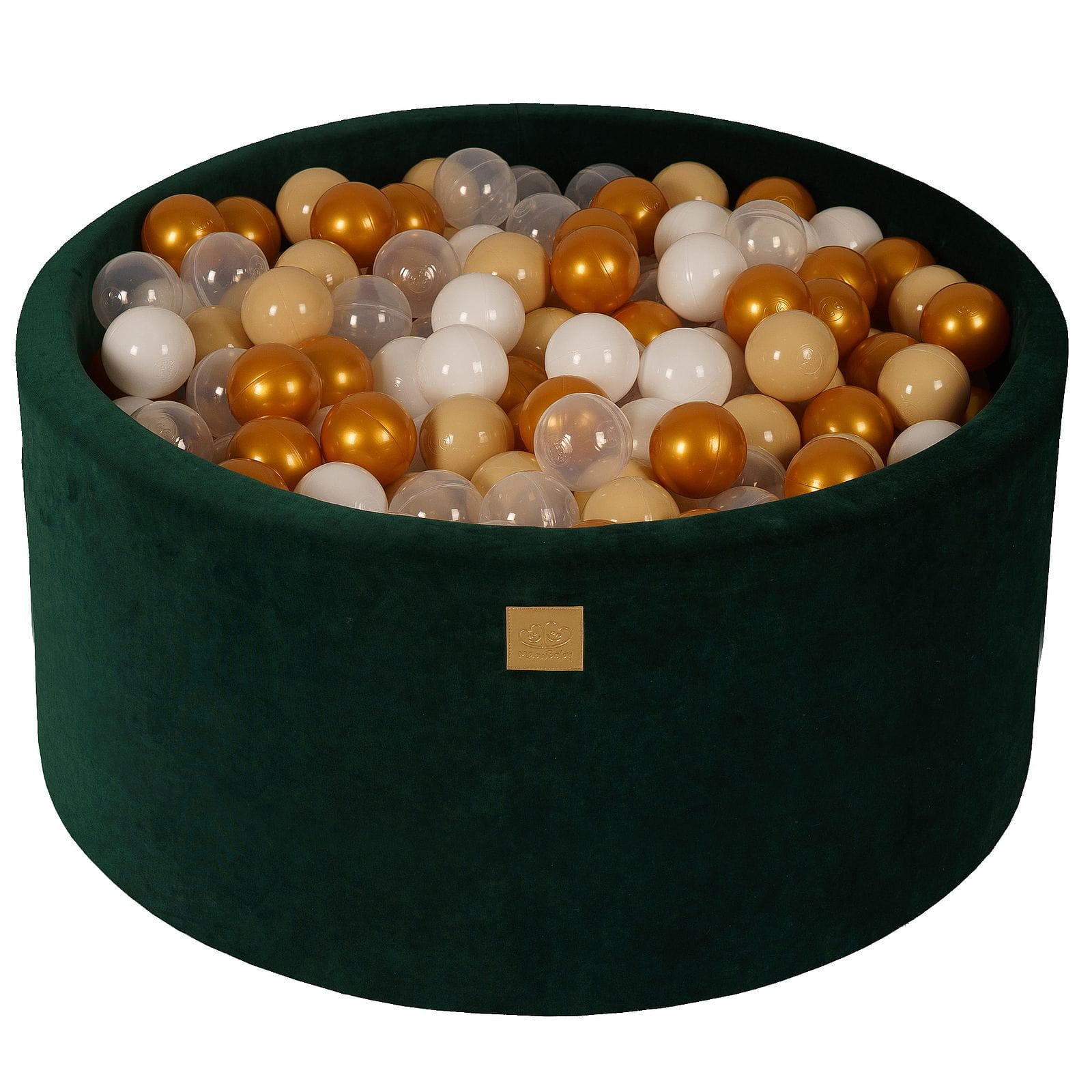 MeowBaby® VELVET Dark Green Ball Pit + 300 Balls - 90x40cm
