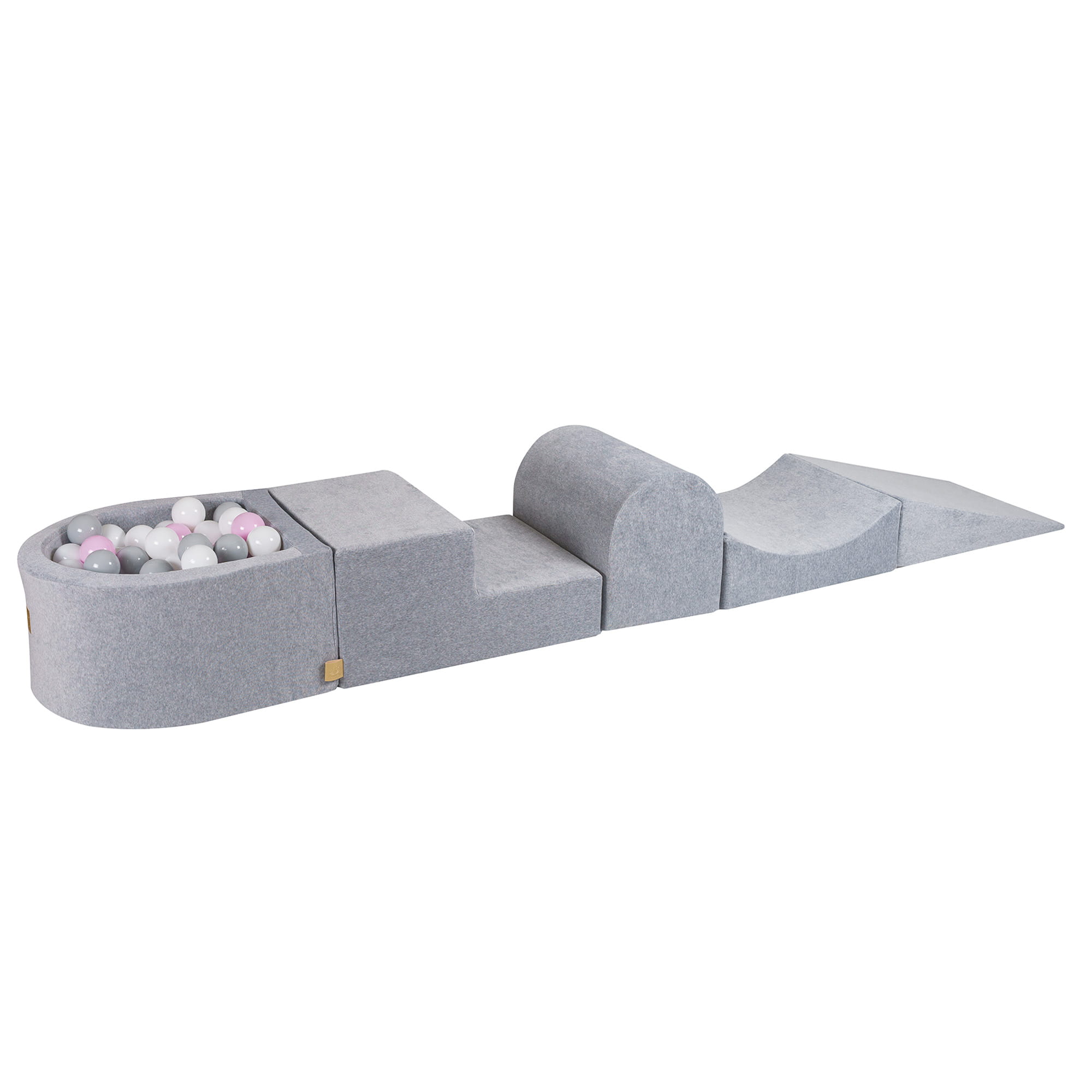 Baby Soft Play Set | Grey Soft Play Set with Ball Pit | Grey foam climbing blocks | modular play set | climbing blocks for toddler | Playground for Children | home soft play set | soft play equipment | Meowbaby soft play set |