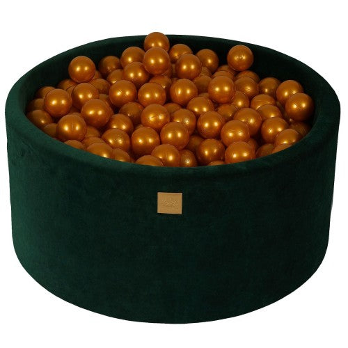 MeowBaby® VELVET Dark Green Ball Pit + 300 Balls - 90x40cm