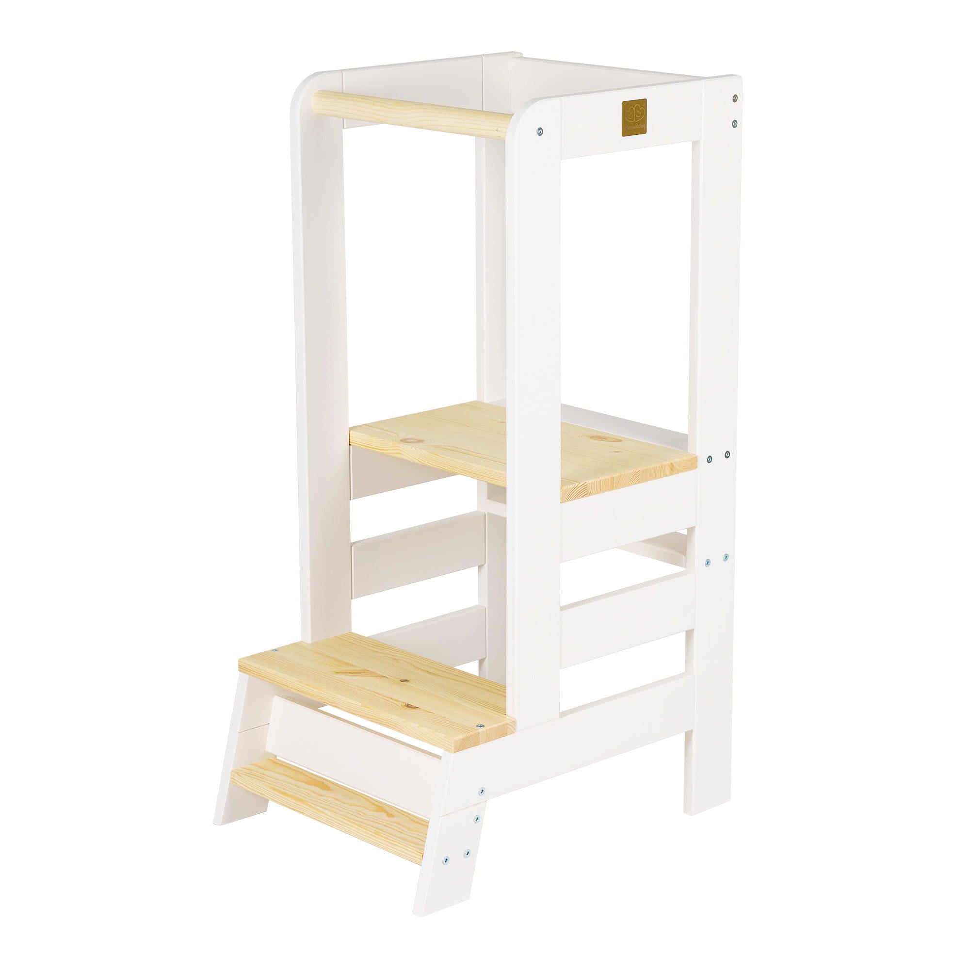 MeowBaby® Wooden Kitchen Nursery Step Stool for Kids