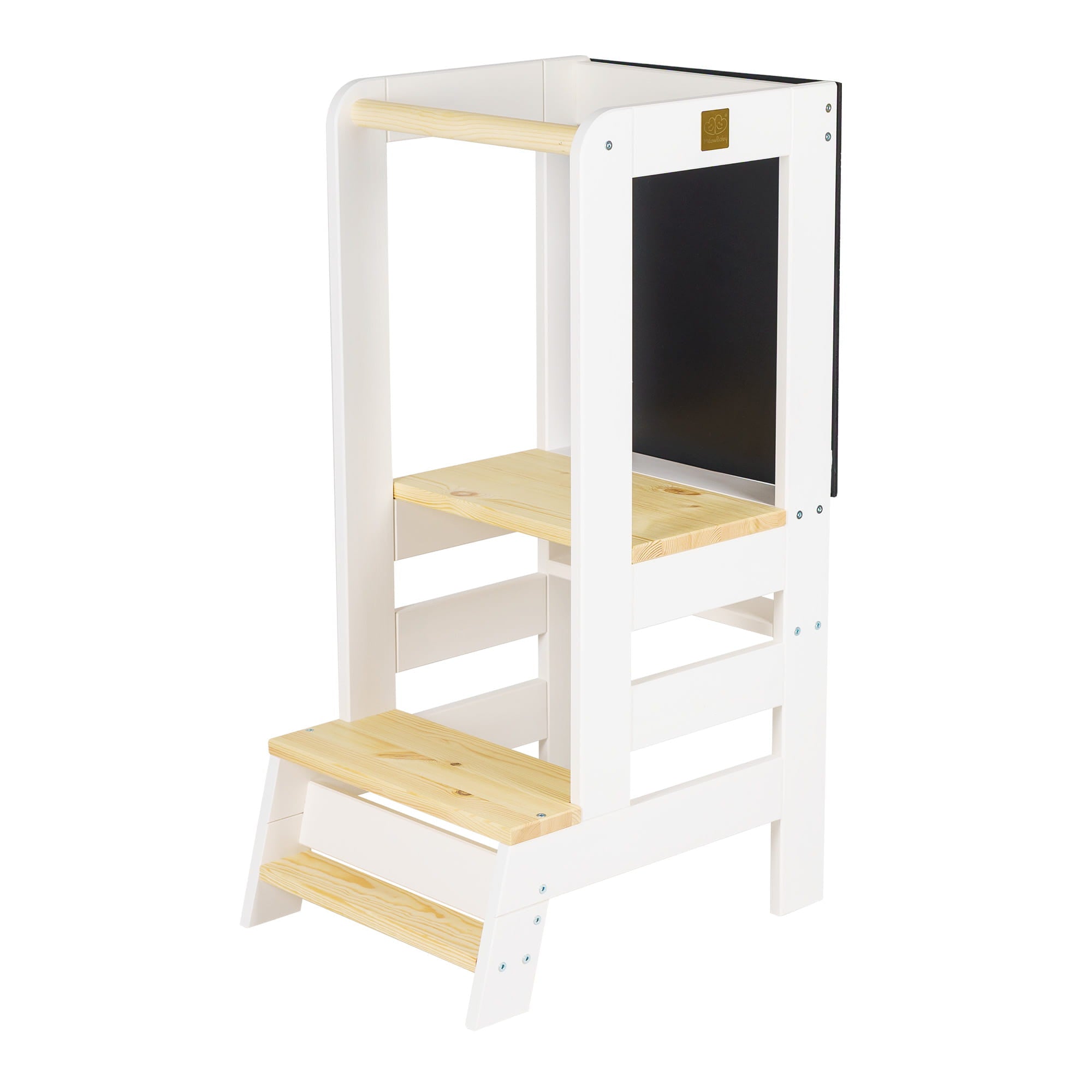 MeowBaby® Wooden Kitchen Nursery Step Stool for Kids