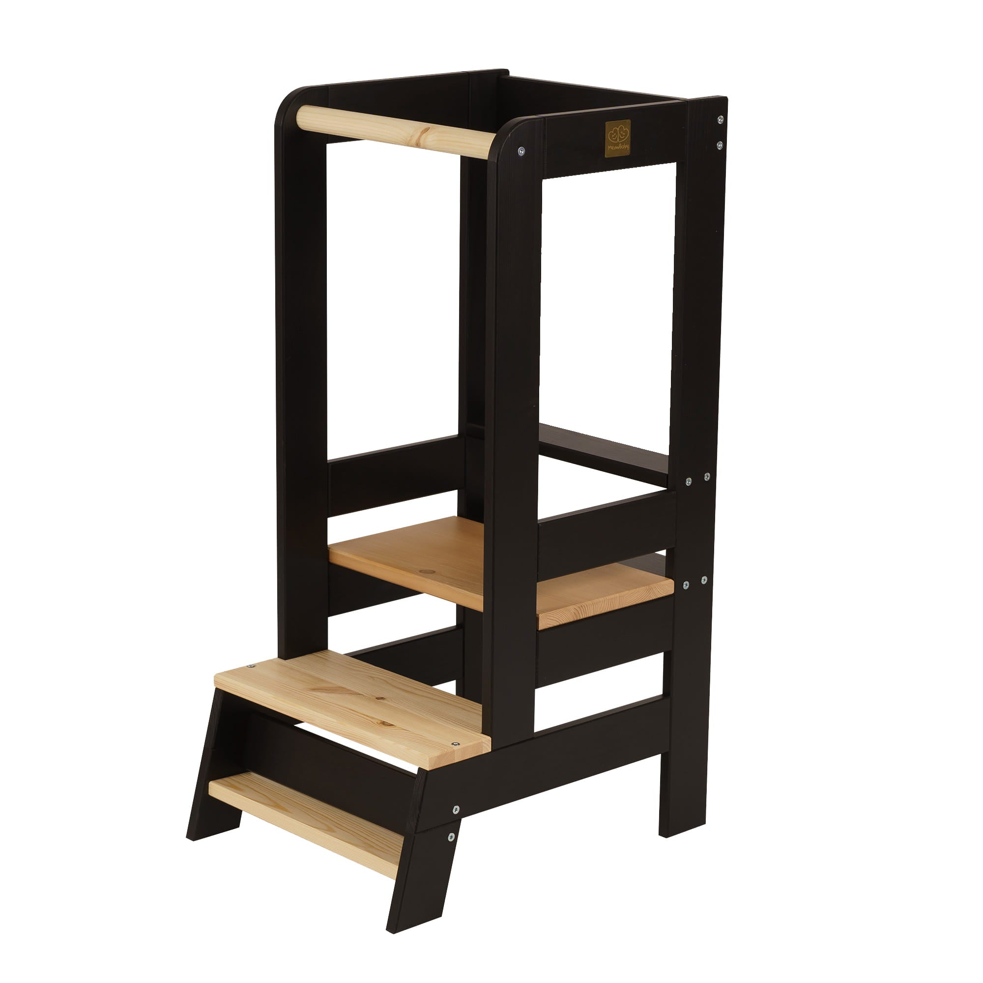 MeowBaby® Wooden Kitchen Nursery Step Stool for Kids