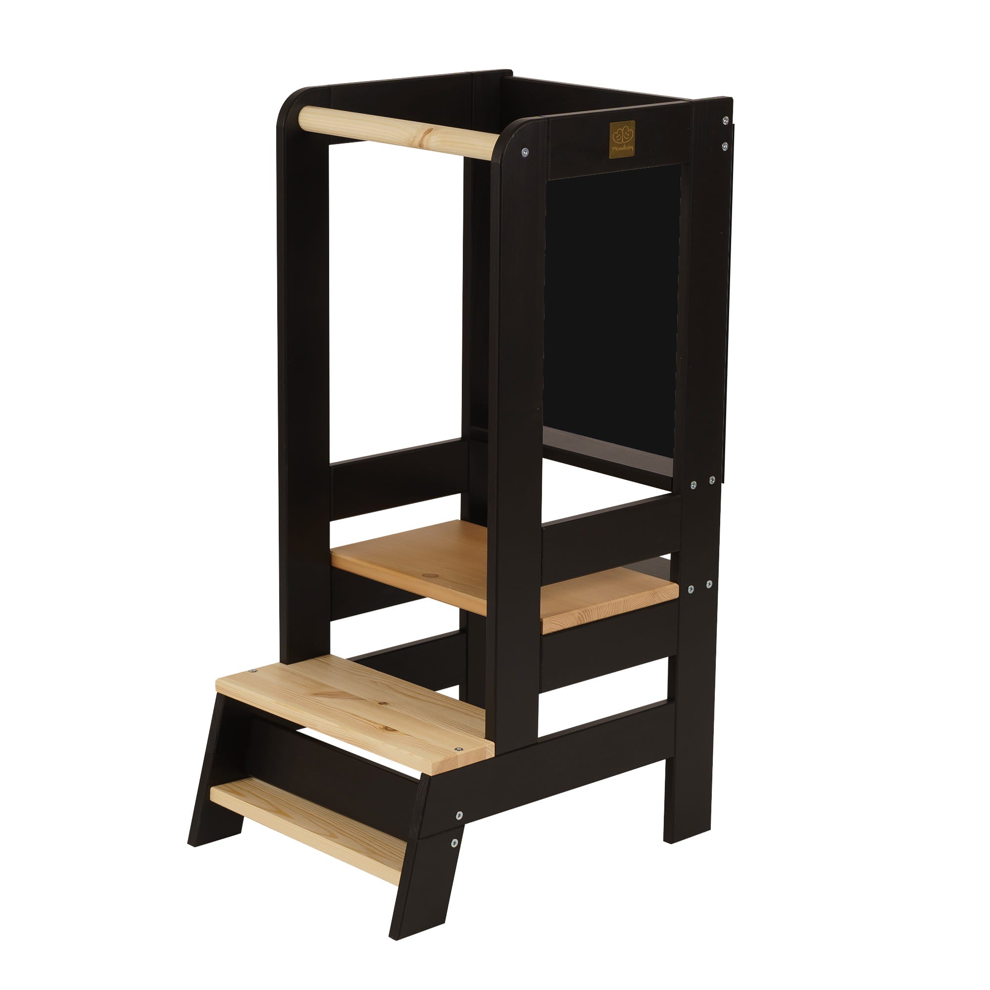 MeowBaby® Wooden Kitchen Nursery Step Stool for Kids
