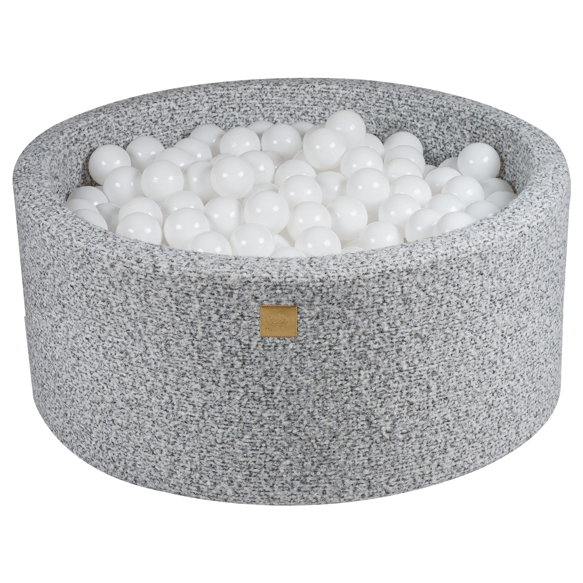 MeowBaby® Marled Grey BOUCLE Ball Pit + 300 Balls - 90x40cm