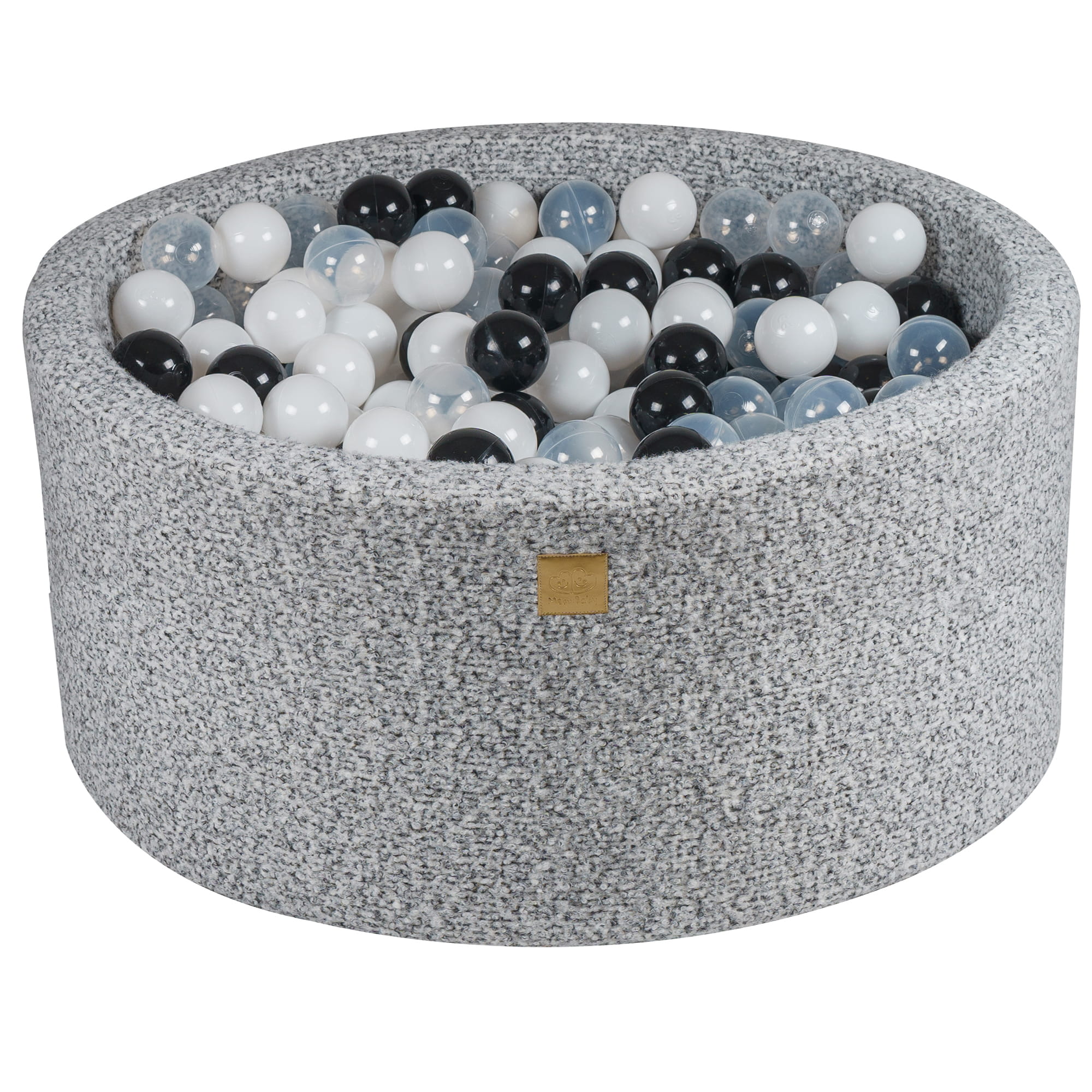 MeowBaby® Marled Grey BOUCLE Ball Pit + 300 Balls - 90x40cm