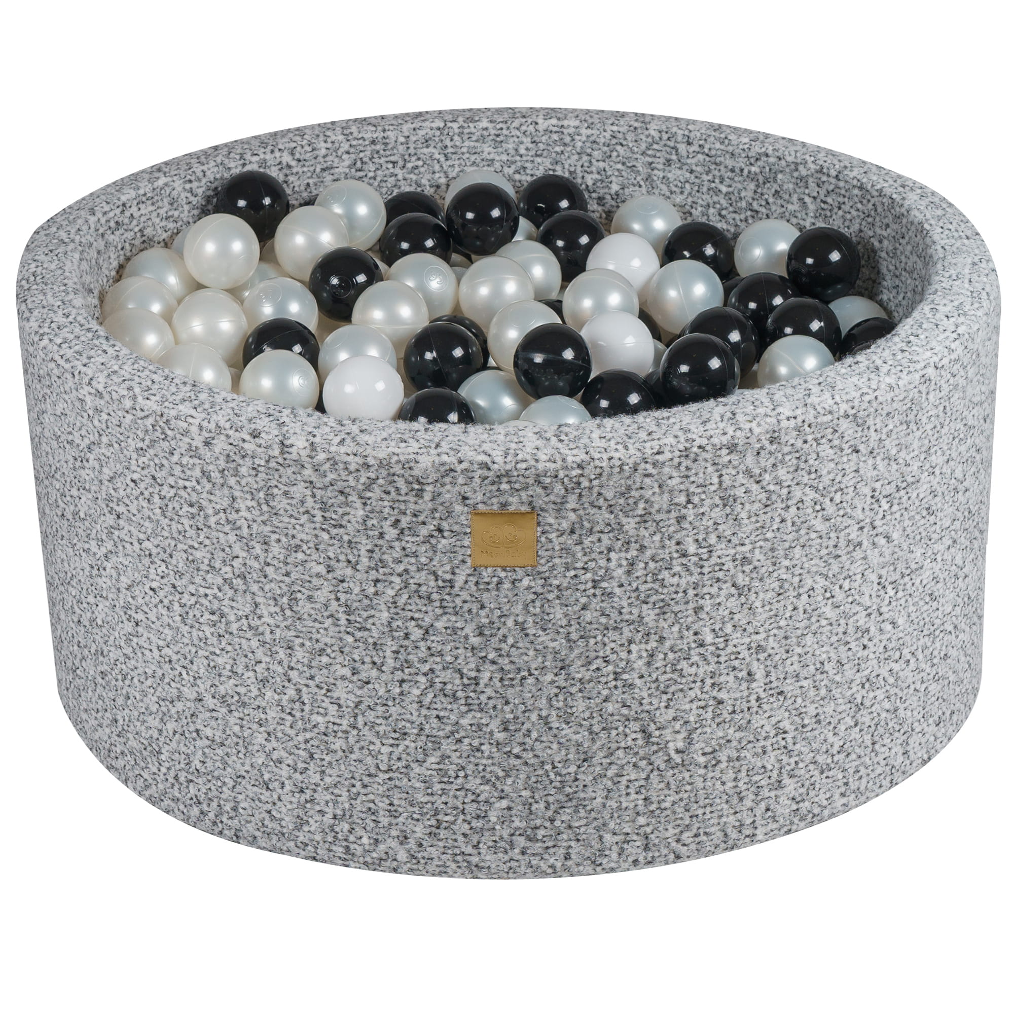 MeowBaby® Marled Grey BOUCLE Ball Pit + 300 Balls - 90x40cm