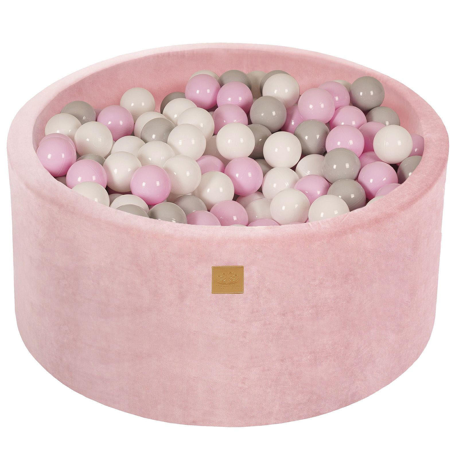 MeowBaby® VELVET Light Pink Ball Pit + 300 Balls - 90x40cm