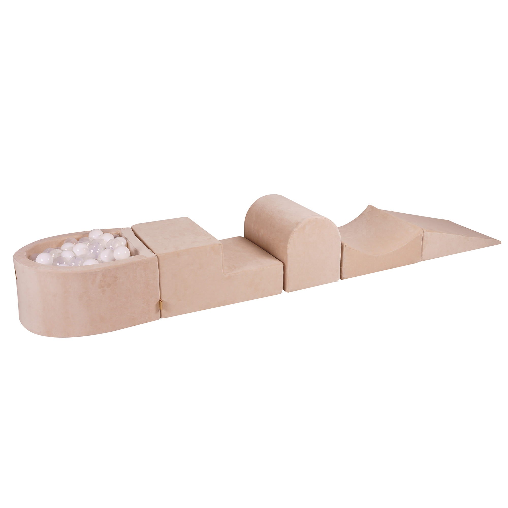 Baby Soft Play Set | cream Soft Play Set with Ball Pit | cream foam climbing blocks | modular play set | climbing blocks for toddler | Playground for Children | home soft play set | soft play equipment | Meowbaby soft play set |