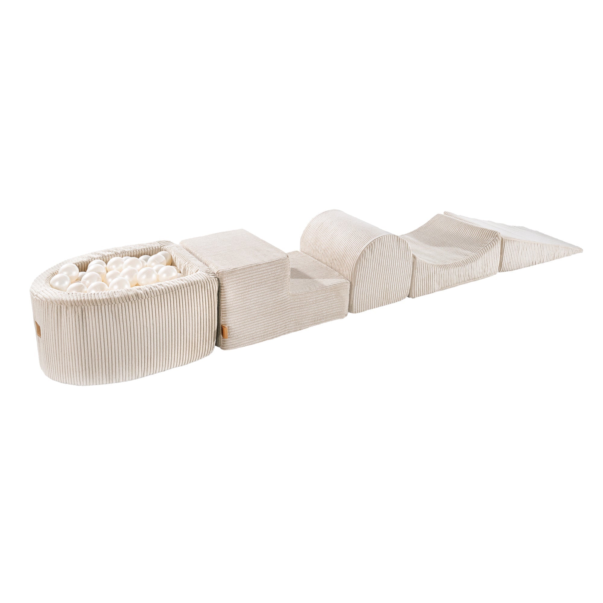 Baby Soft Play Set | ecru/cream Soft Play Set with Ball Pit | cream foam climbing blocks | modular play set | climbing blocks for toddler | Playground for Children | home soft play set | soft play equipment | Meowbaby soft play set |