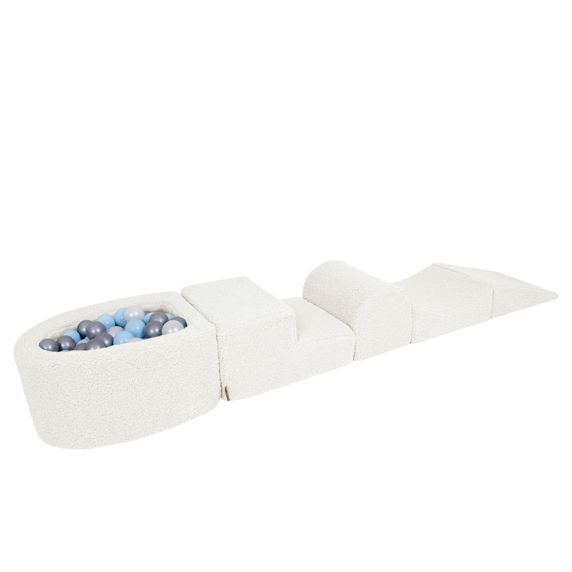 Meowbaby White Bearly Foam Playground | meowbaby soft play set with mini ball pit | soft play climbing blocks |