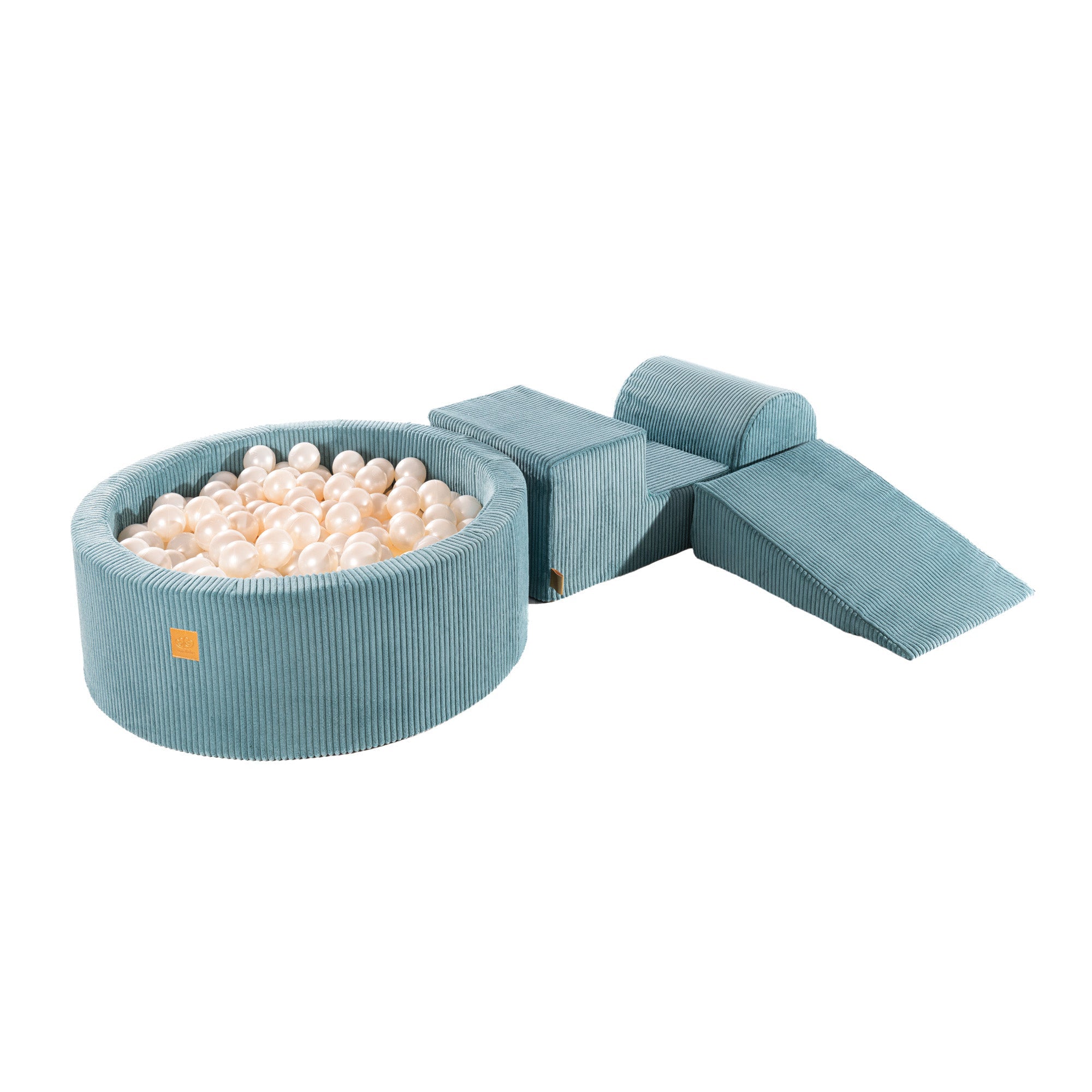 Baby soft play set | foam climbing blocks | Corduroy Soft Play | soft play equipment | soft play | foam soft play blocks for toddlers | foam soft play set | modular soft play set | MeowBaby Turquoise Corduroy Foam climbing blocks for toddlers |