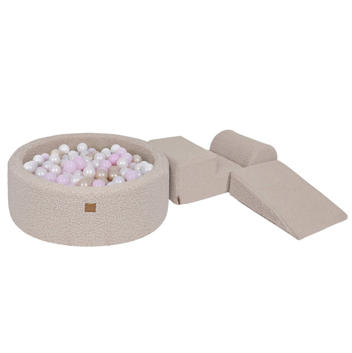 Meowbaby Bearly Foam Playground Light Gray 4 Elements 200 balls: White Pearl, Light Pink Pearl, Light Gold Pearl