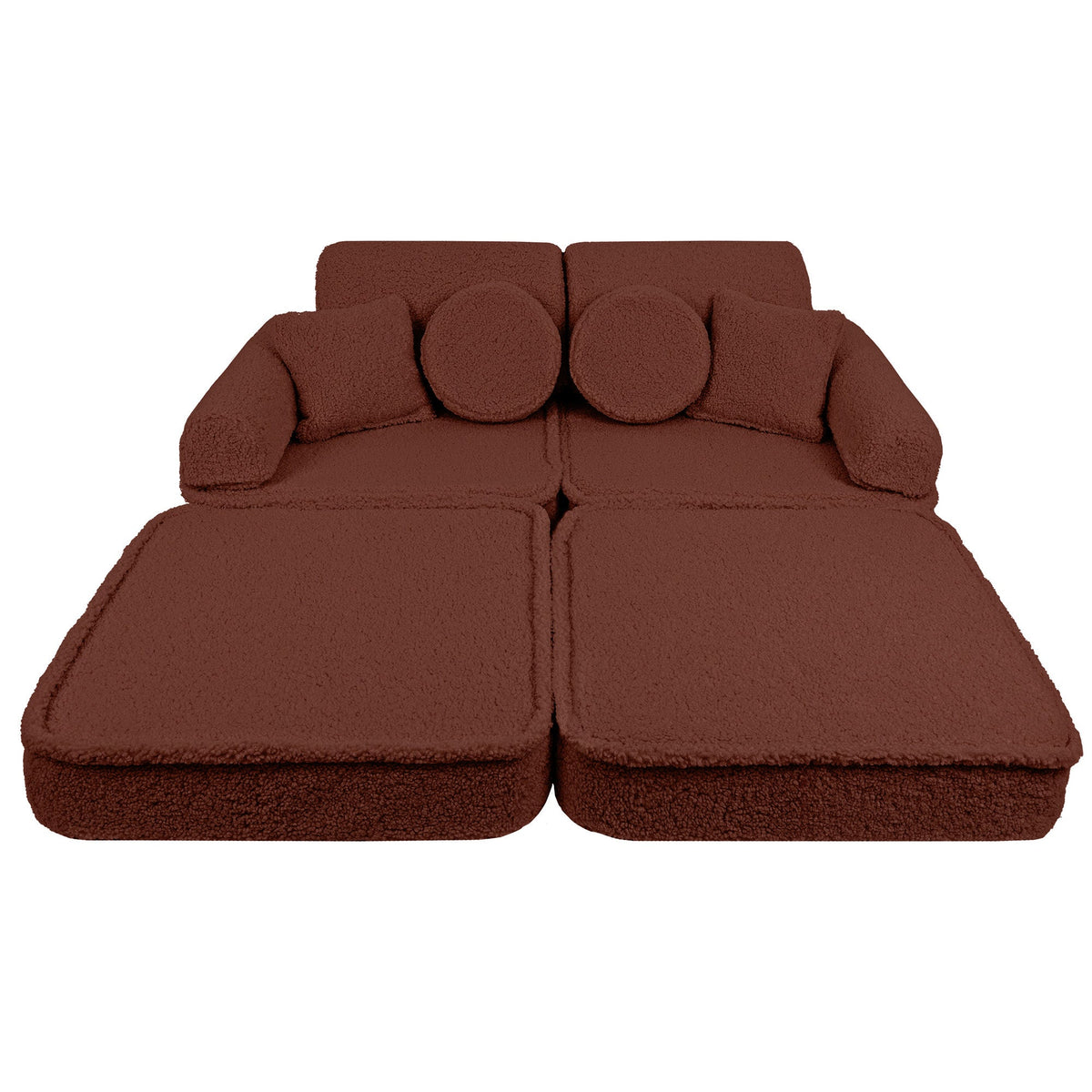 Kids Play Sofa Meowbaby Bearly Brown| Play couch for kids brown | childrens play sofa | modular play couch for kids | Play Sofa for Kids |