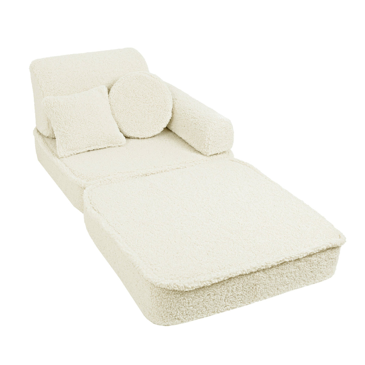 MeowBaby® Cream BEARLY Play Sofa | Bearly Kids Play Sofa Pocket Plus