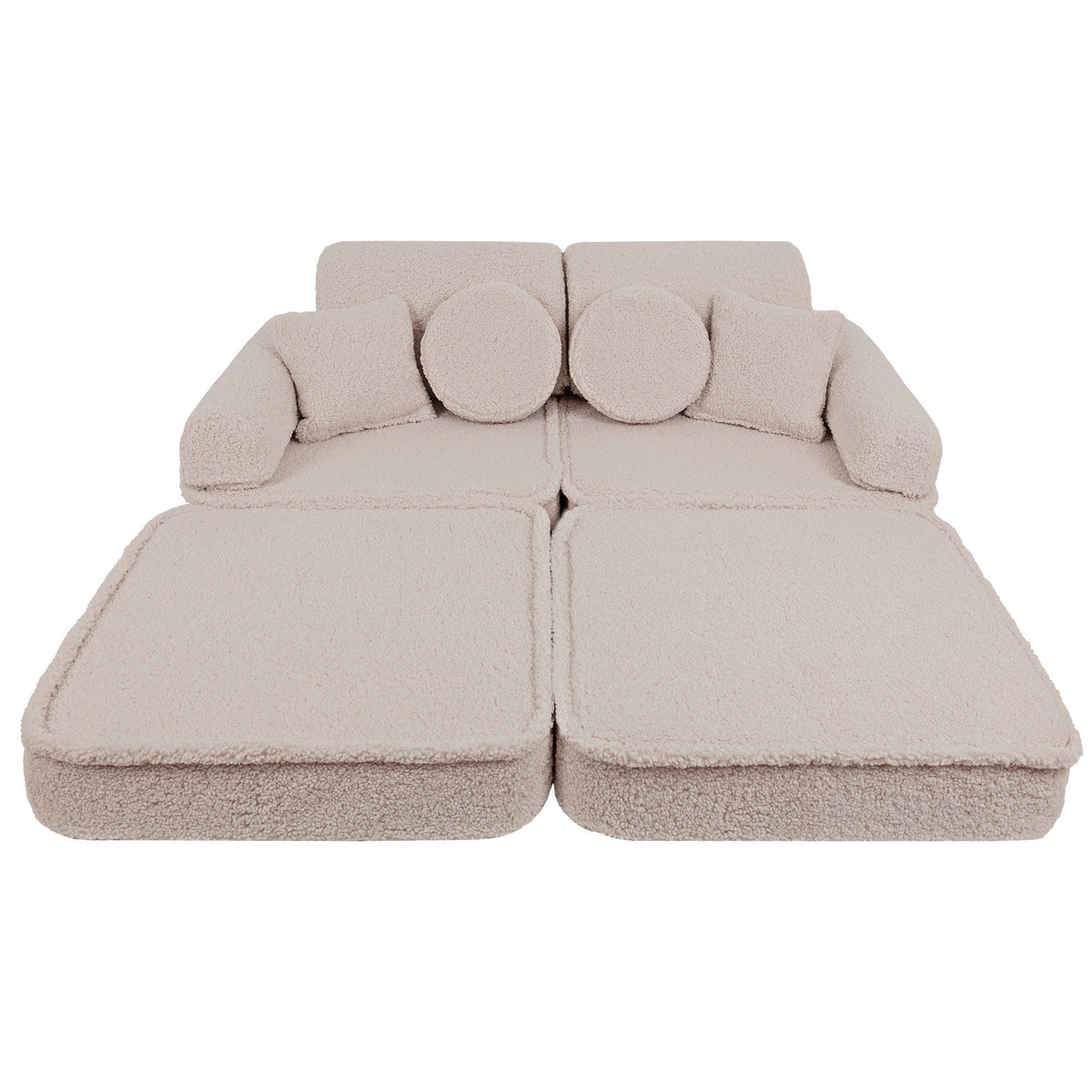 MeowBaby® Cream BEARLY Play Sofa | Bearly Kids Play Sofa Pocket Plus